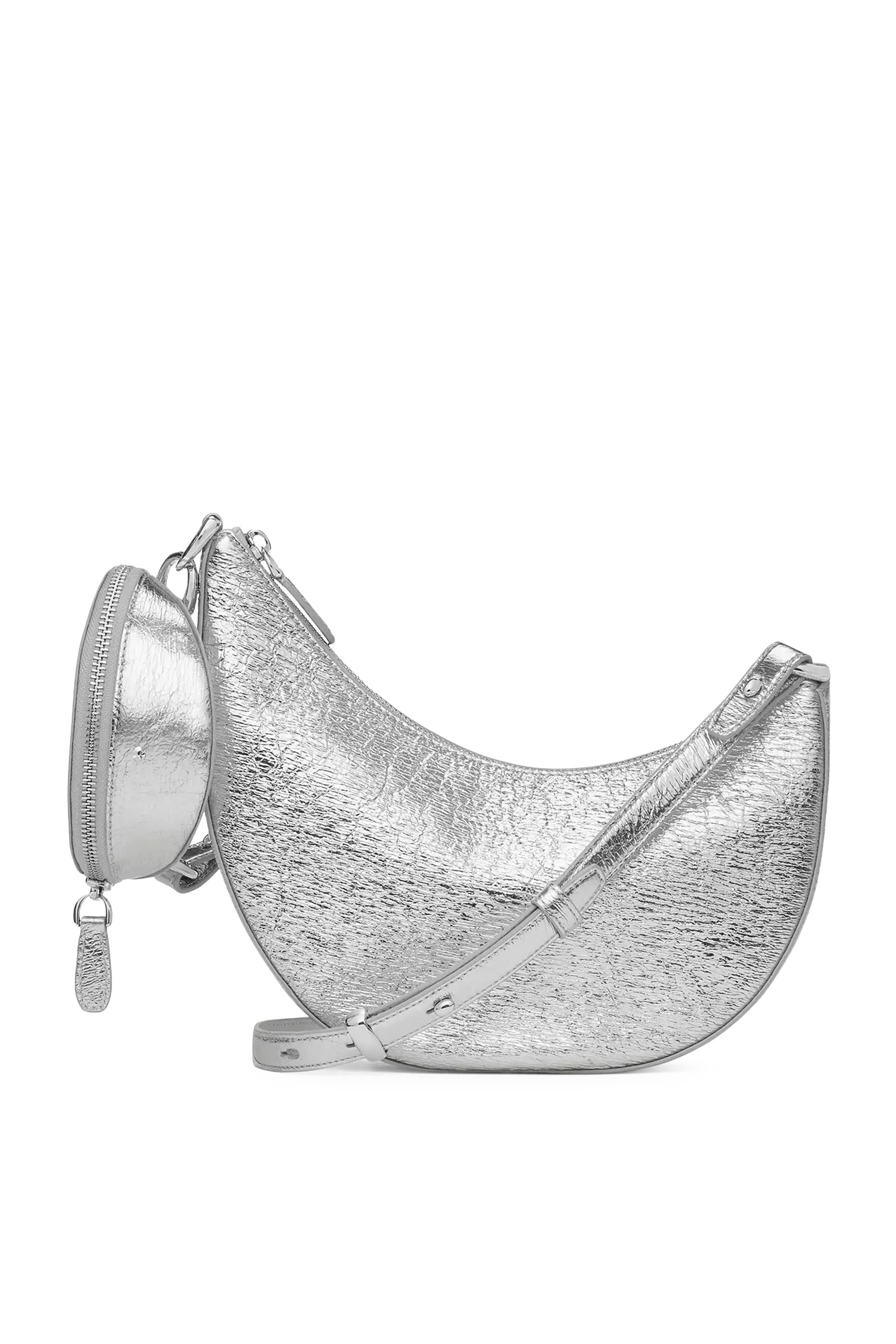 حقيبة كروس بودي ديو جلد لامع مجعد