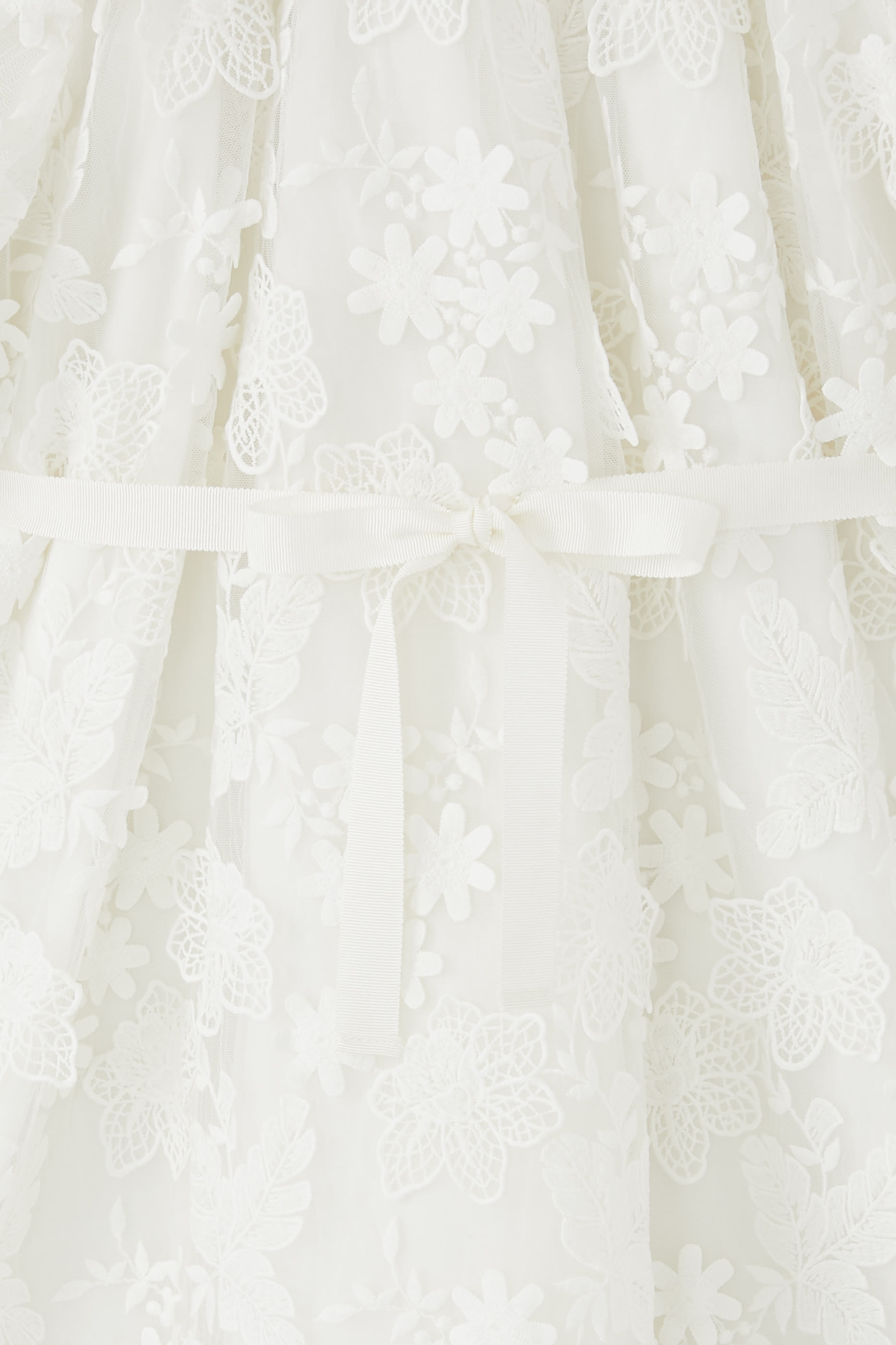 فستان تول بزهور بارزة الملمس للأطفال