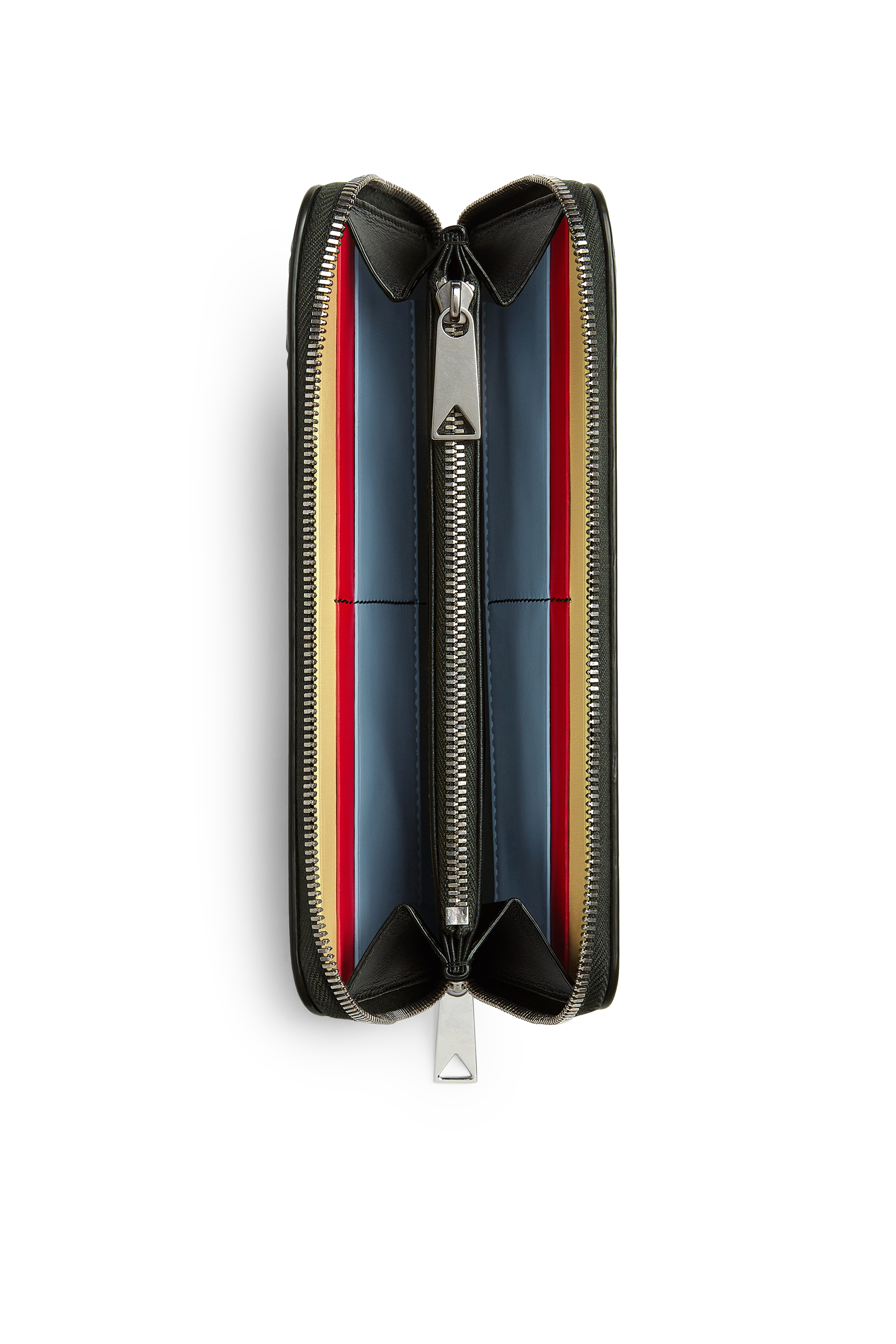 محفظة بسحّاب محيط بتصميم مجدول