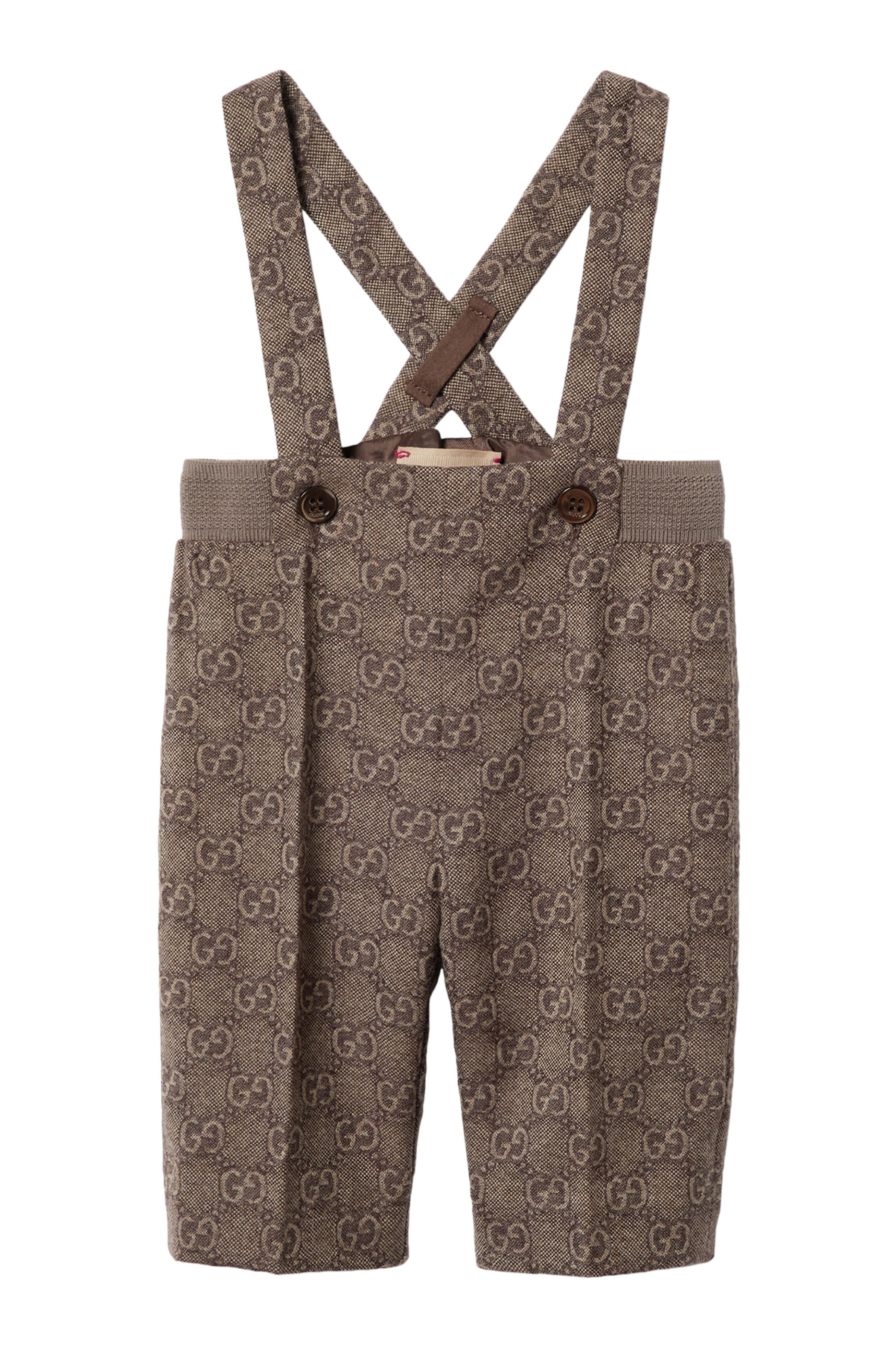 أوفرول بنقشة حرفي شعار الماركة صوف فلانيل للأطفال