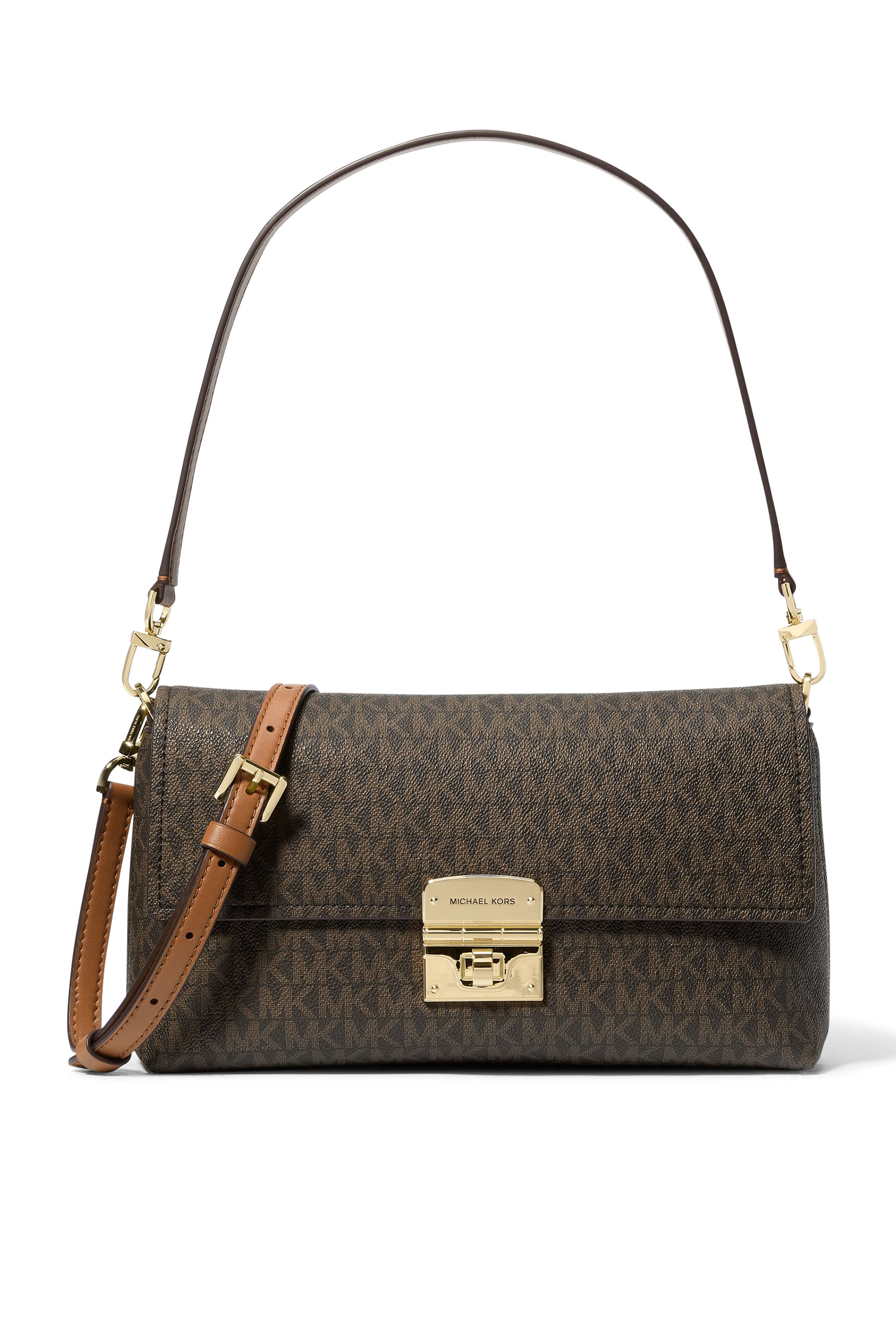 حقيبة كتف آدي متوسطة قابلة للتعديل مزينة بشعار الماركة