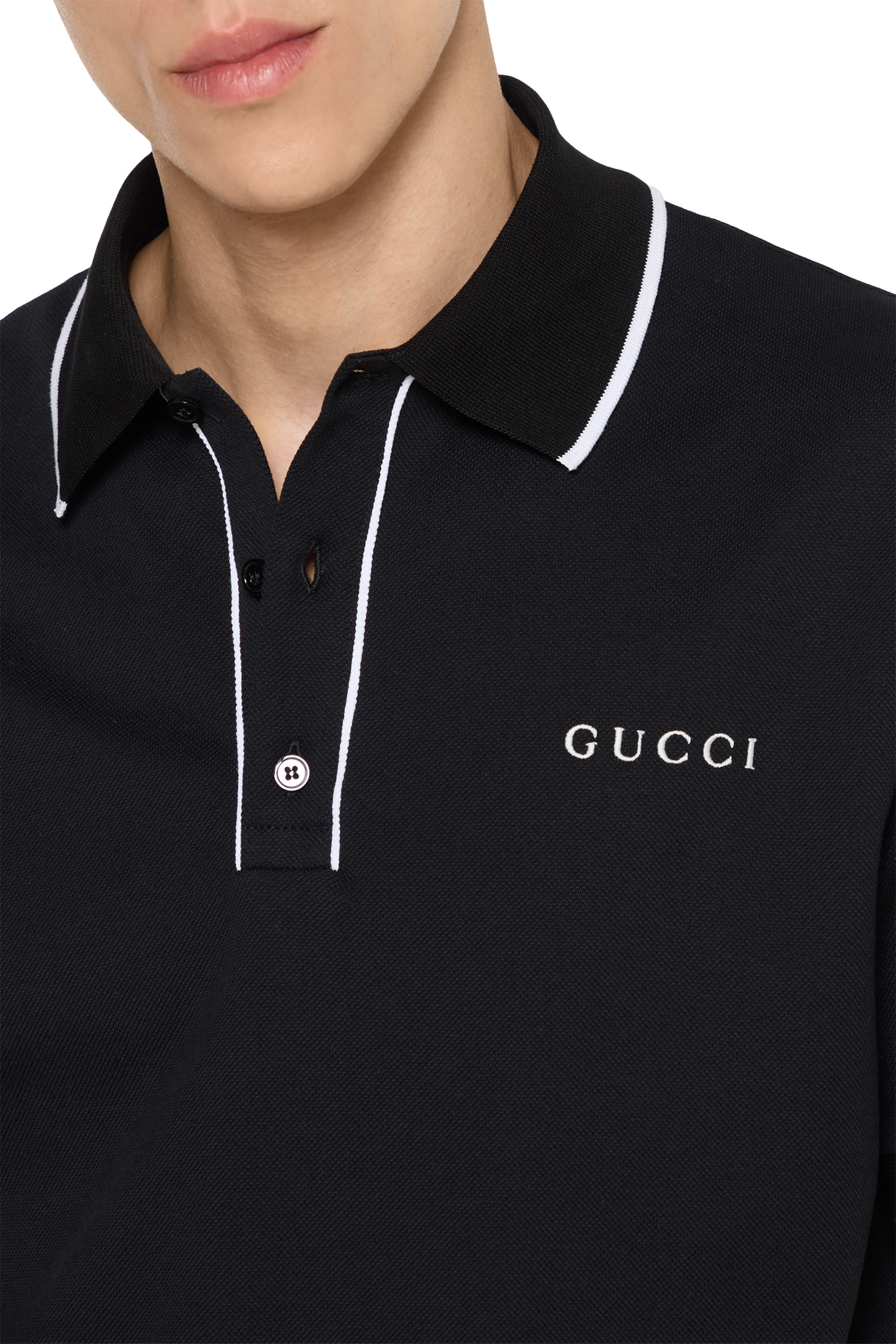 Embroidered Cotton Piquet Polo Shirt