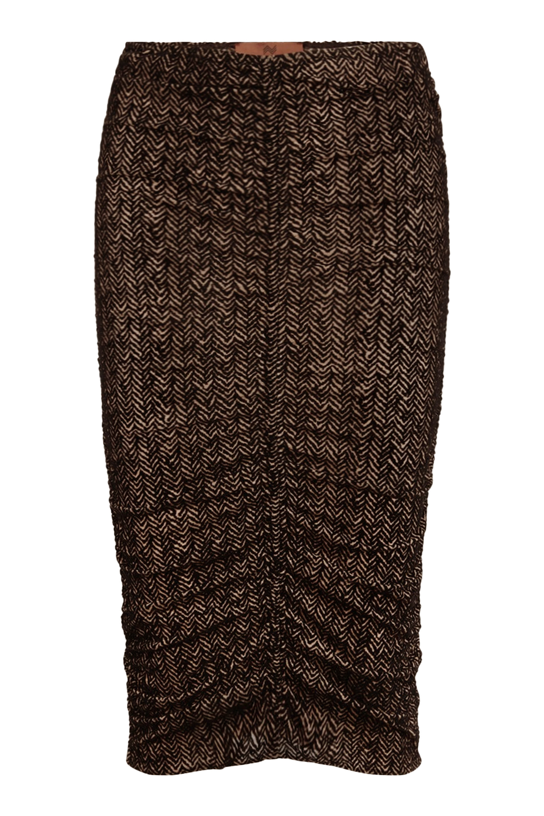 تنورة متوسطة الطول تول بنقشة خطوط شيفرون