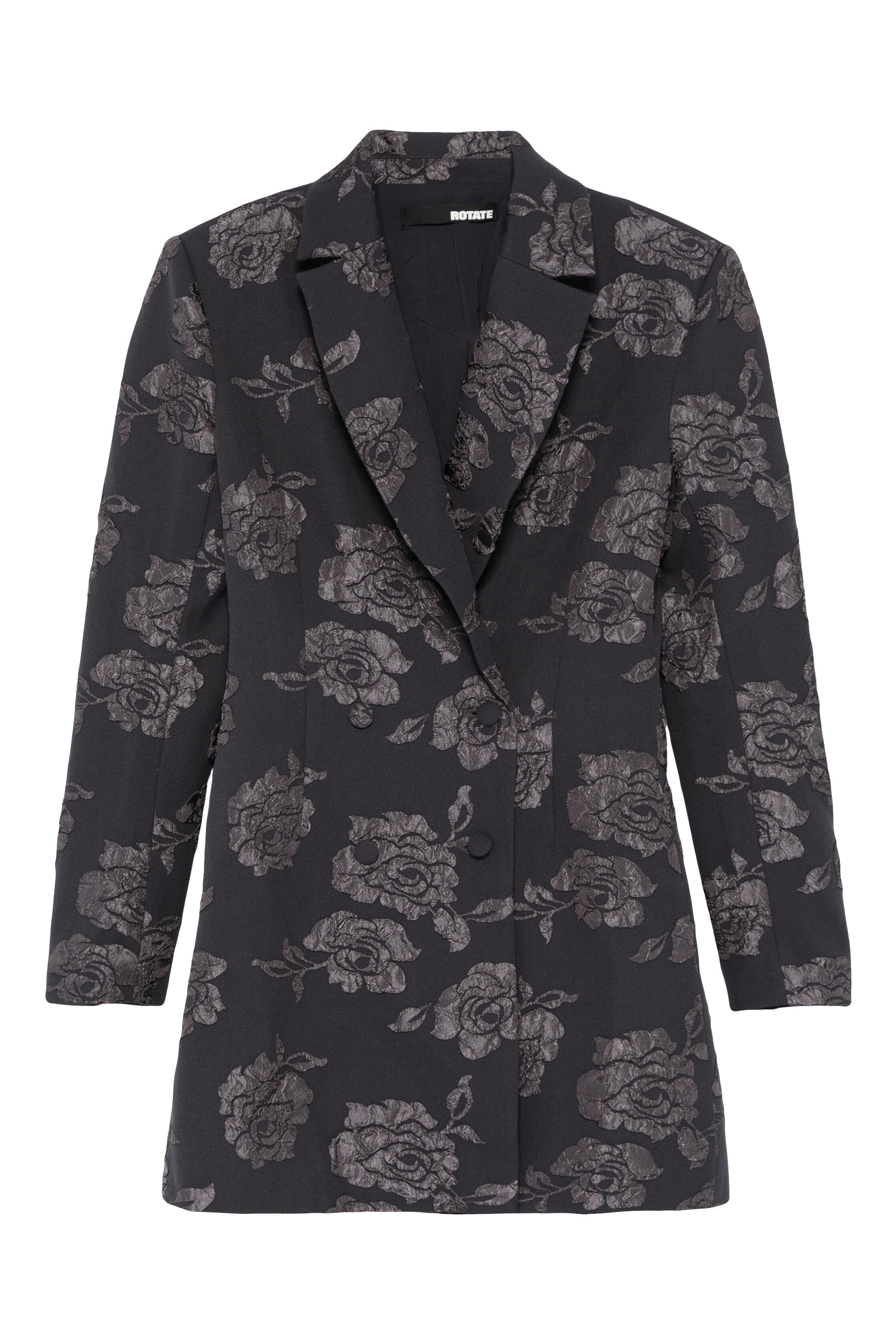 فستان قصير بنمط بليزر بزهور بارزة الملمس