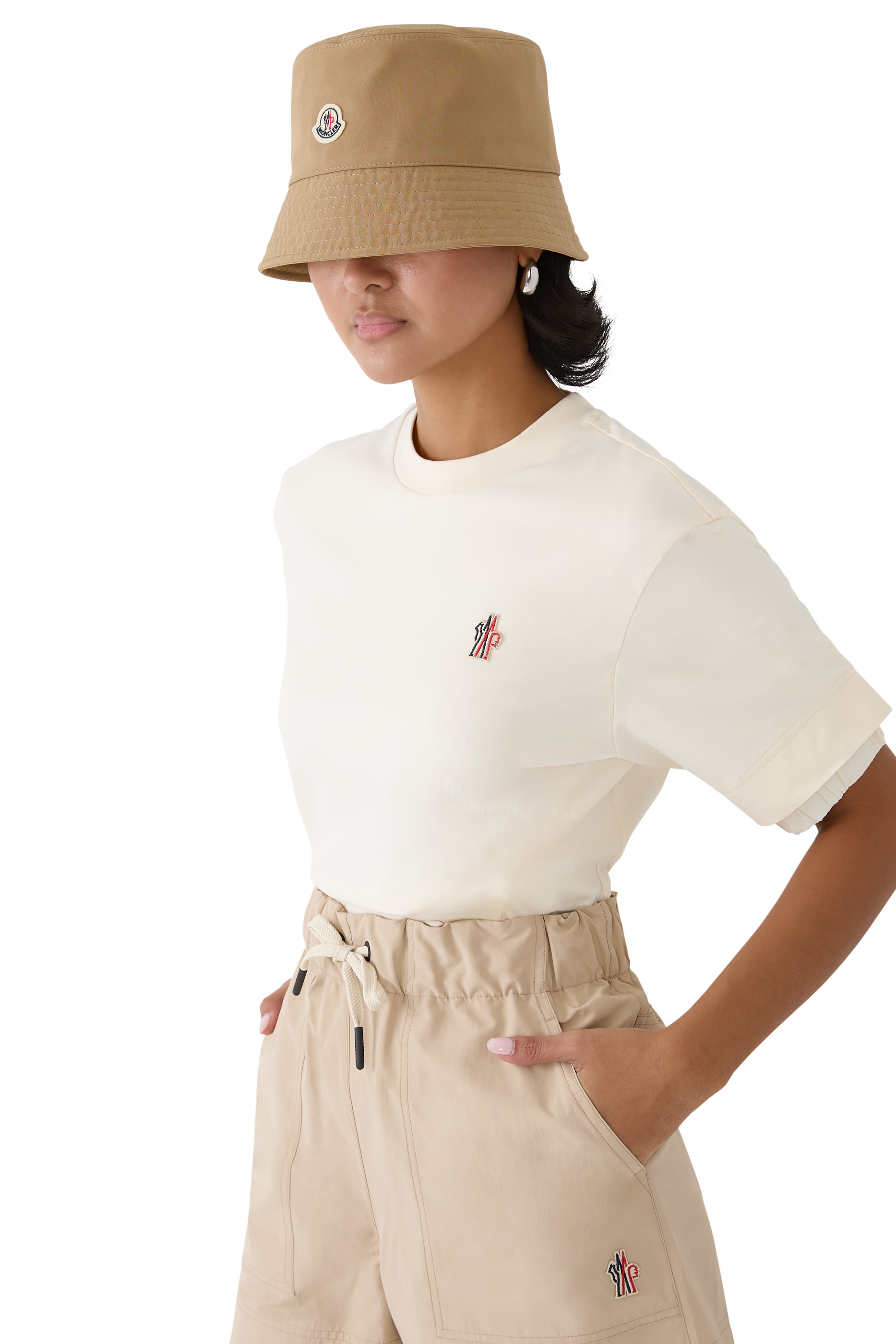 قبعة باكيت بشعار الماركة قطن