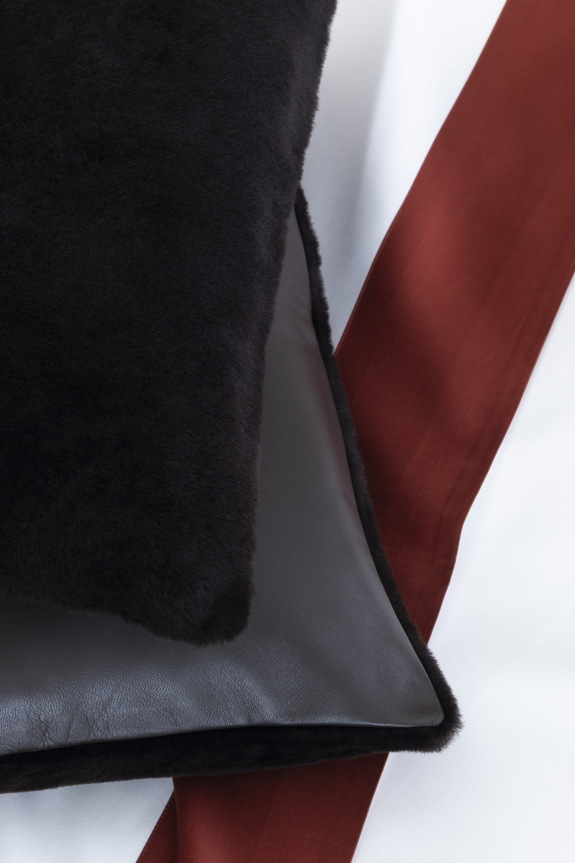 Luxury Shearling Leather Cushion Cover