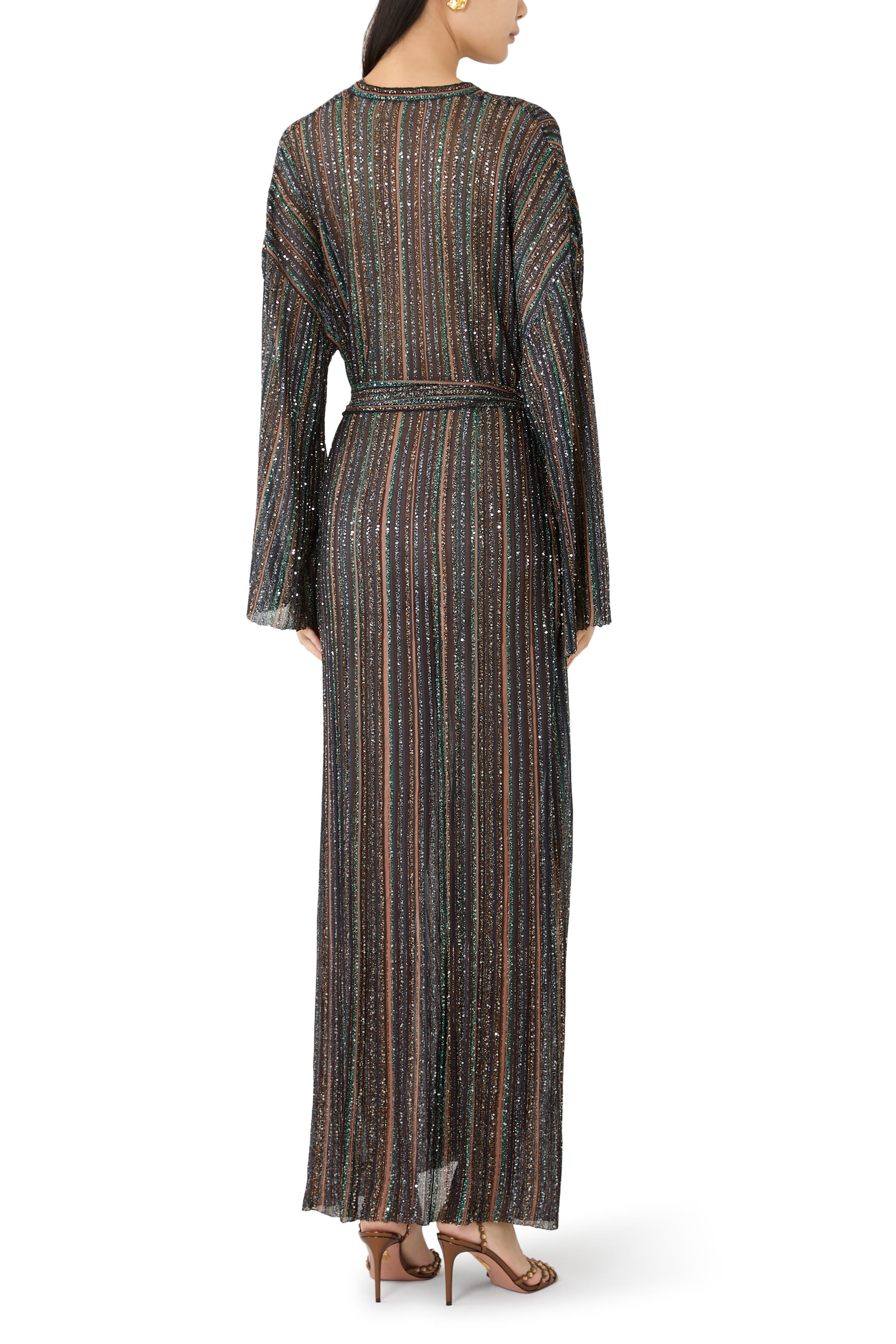 كارديغان مضلع طويل بحزام