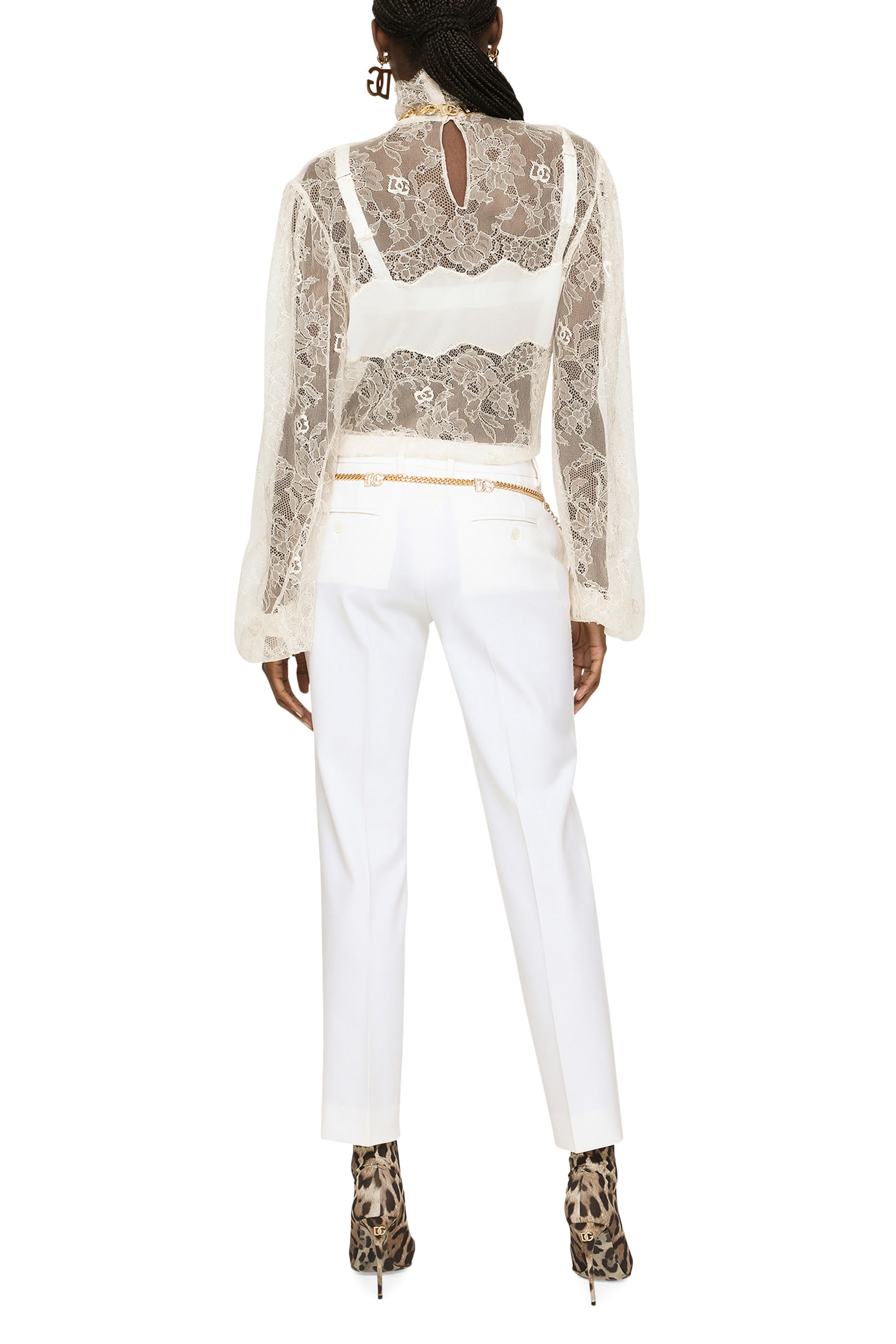 بنطال بخصر منخفض صوف