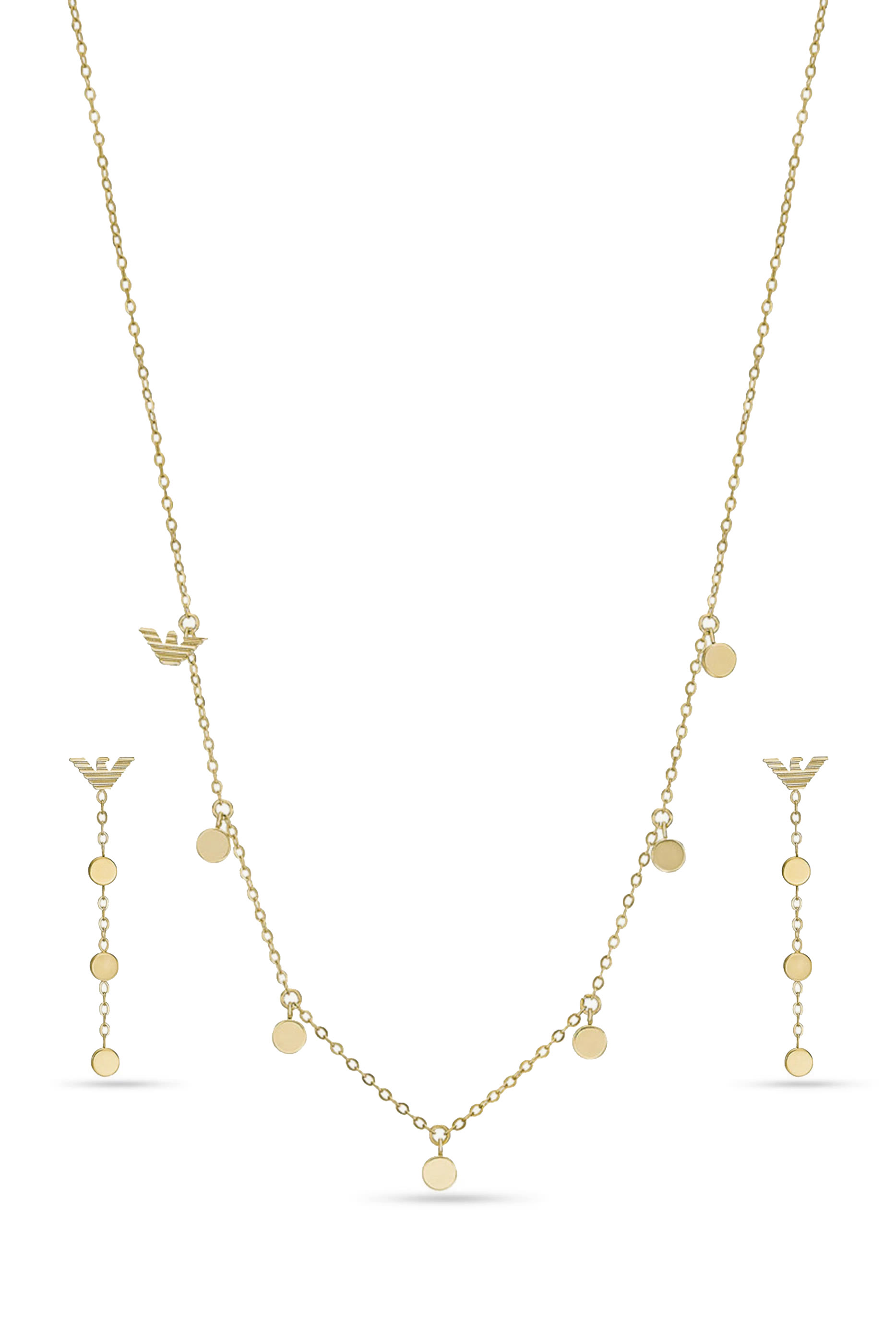 طقم هدايا قلادة وأقراط بشعار الماركة