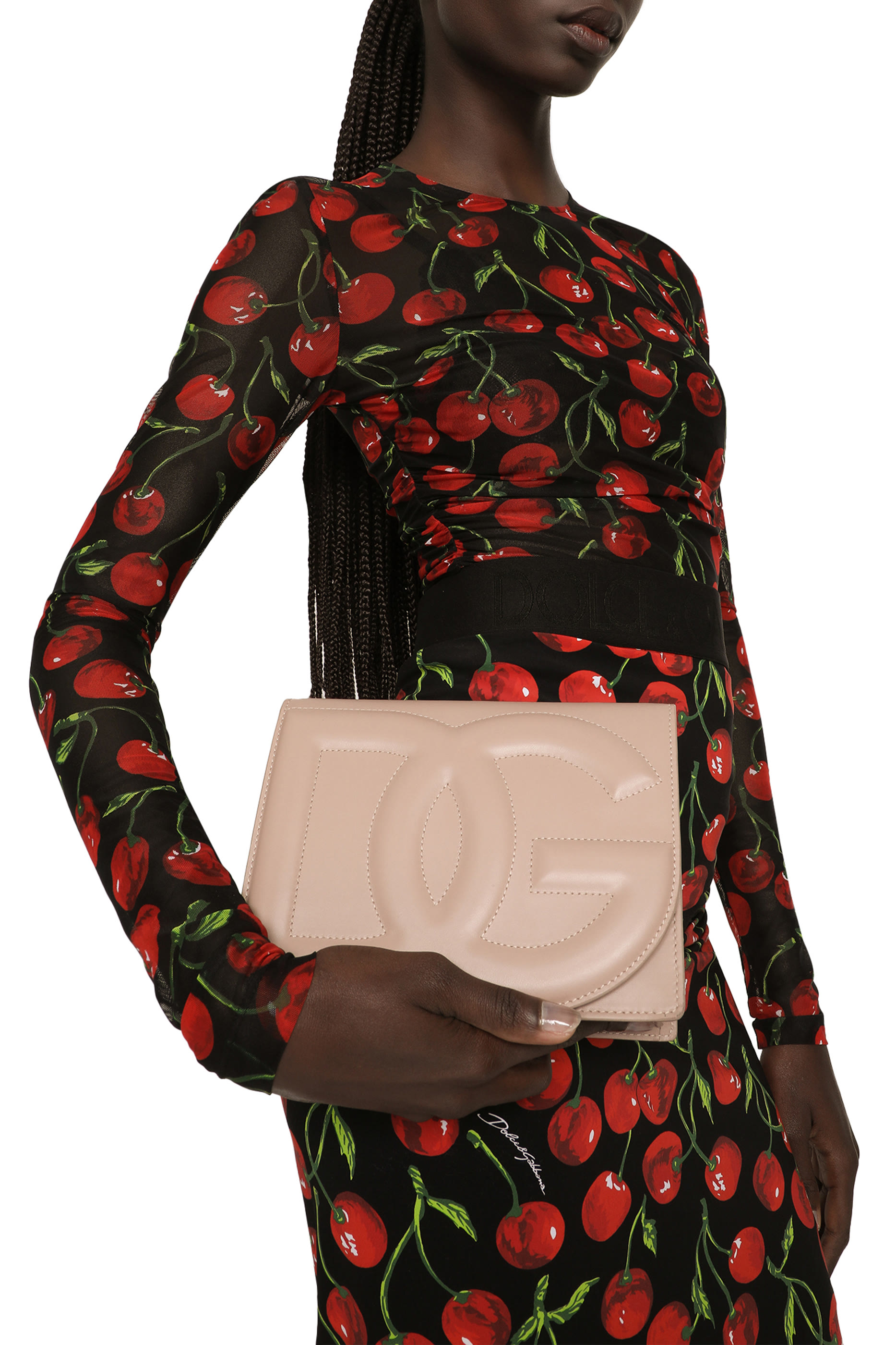 حقيبة كروس بودي بشعار الماركة جلد عجل