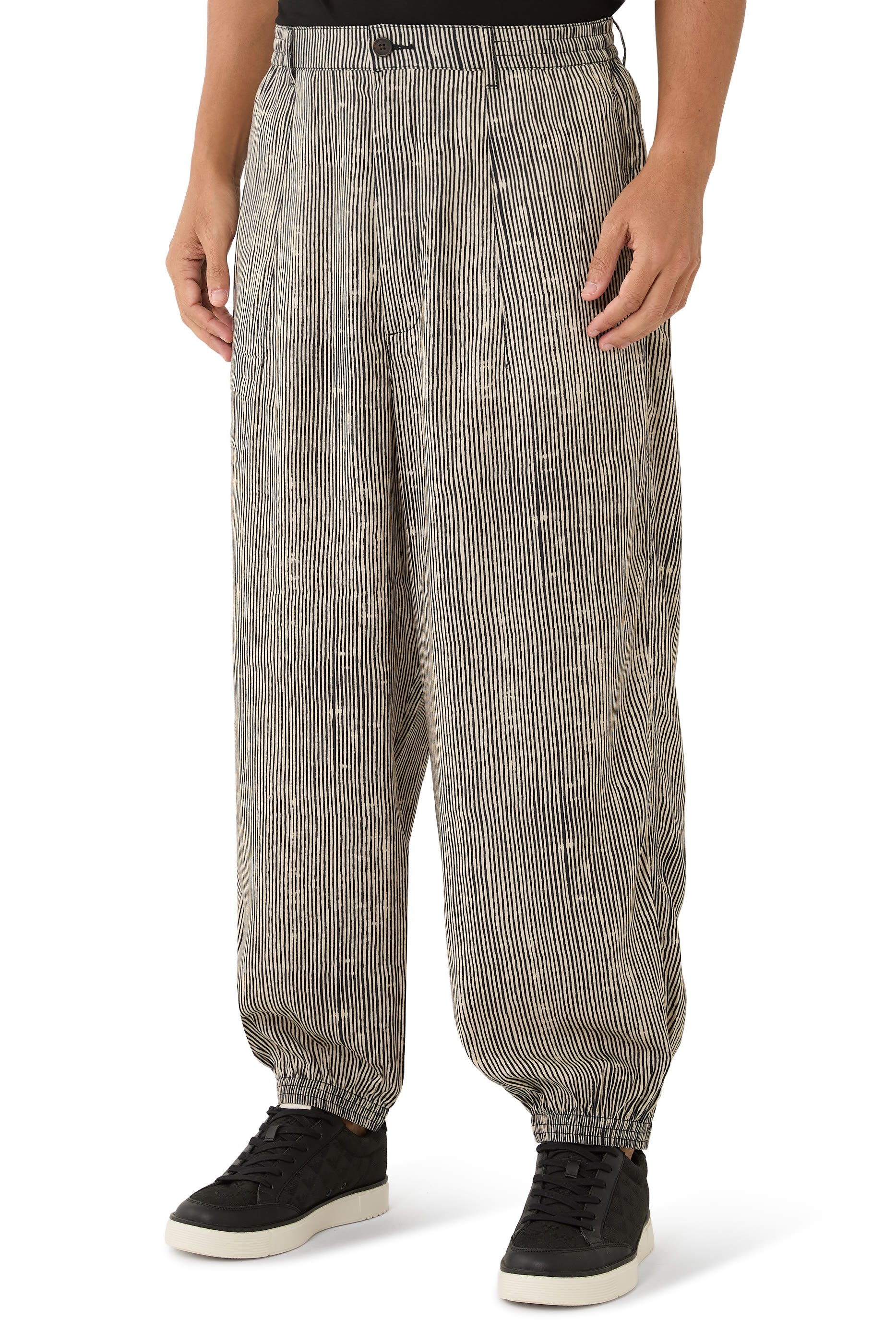 بنطال بطبعة هندسية مزيج فيسكوز