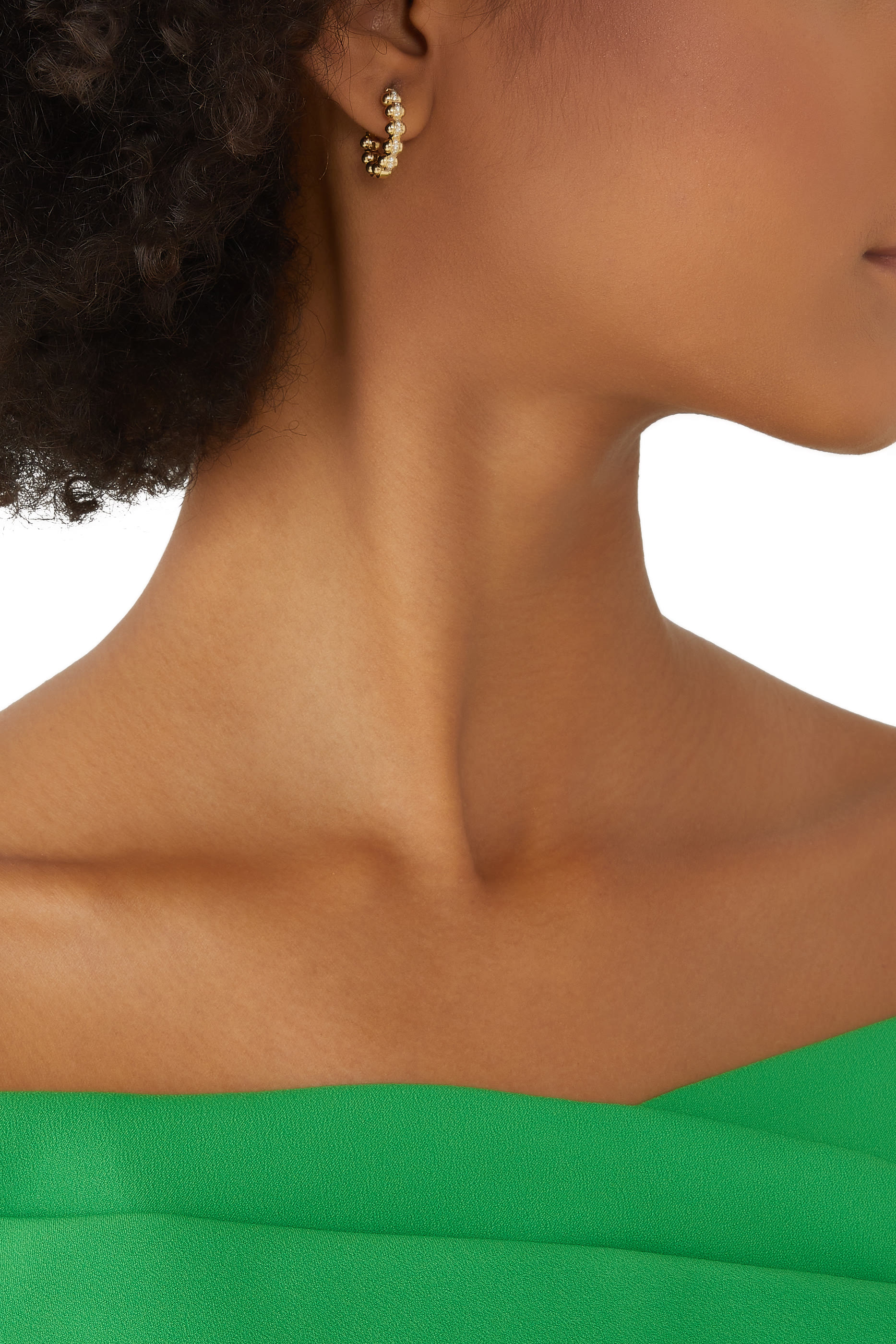 Atom Earrings Size 2, 18k Yellow Gold & Diamonds