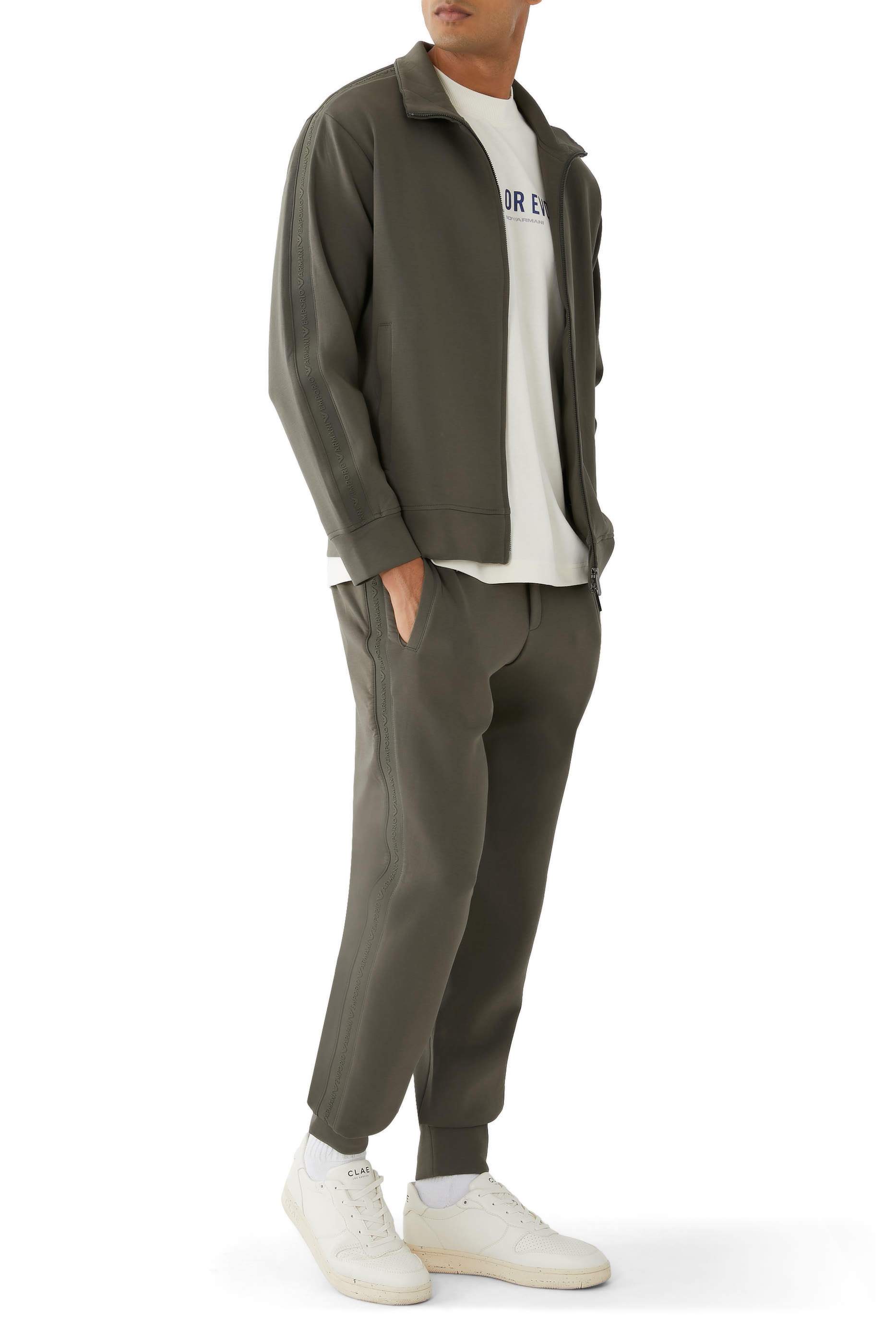 بنطال رياضي بشريط بشعار الماركة