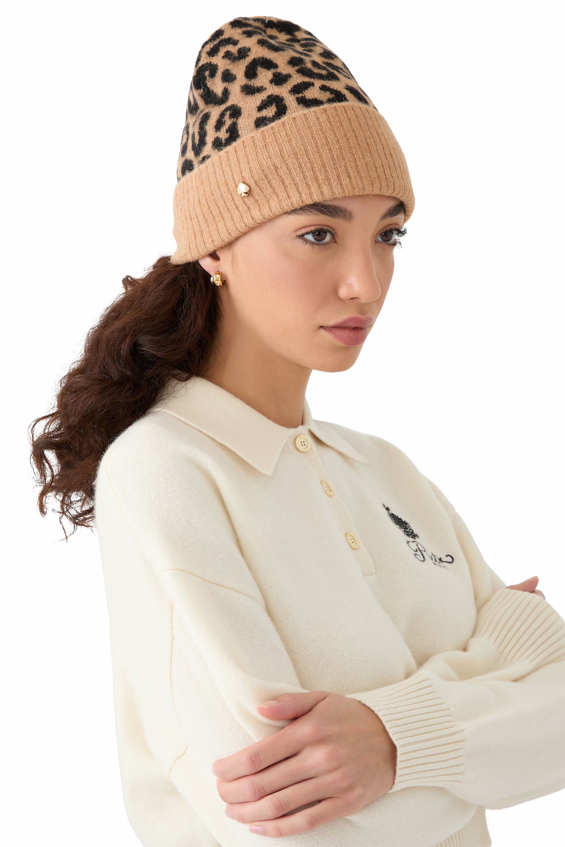 قبعة بيني كلاسيك بطبعة جلد فهد