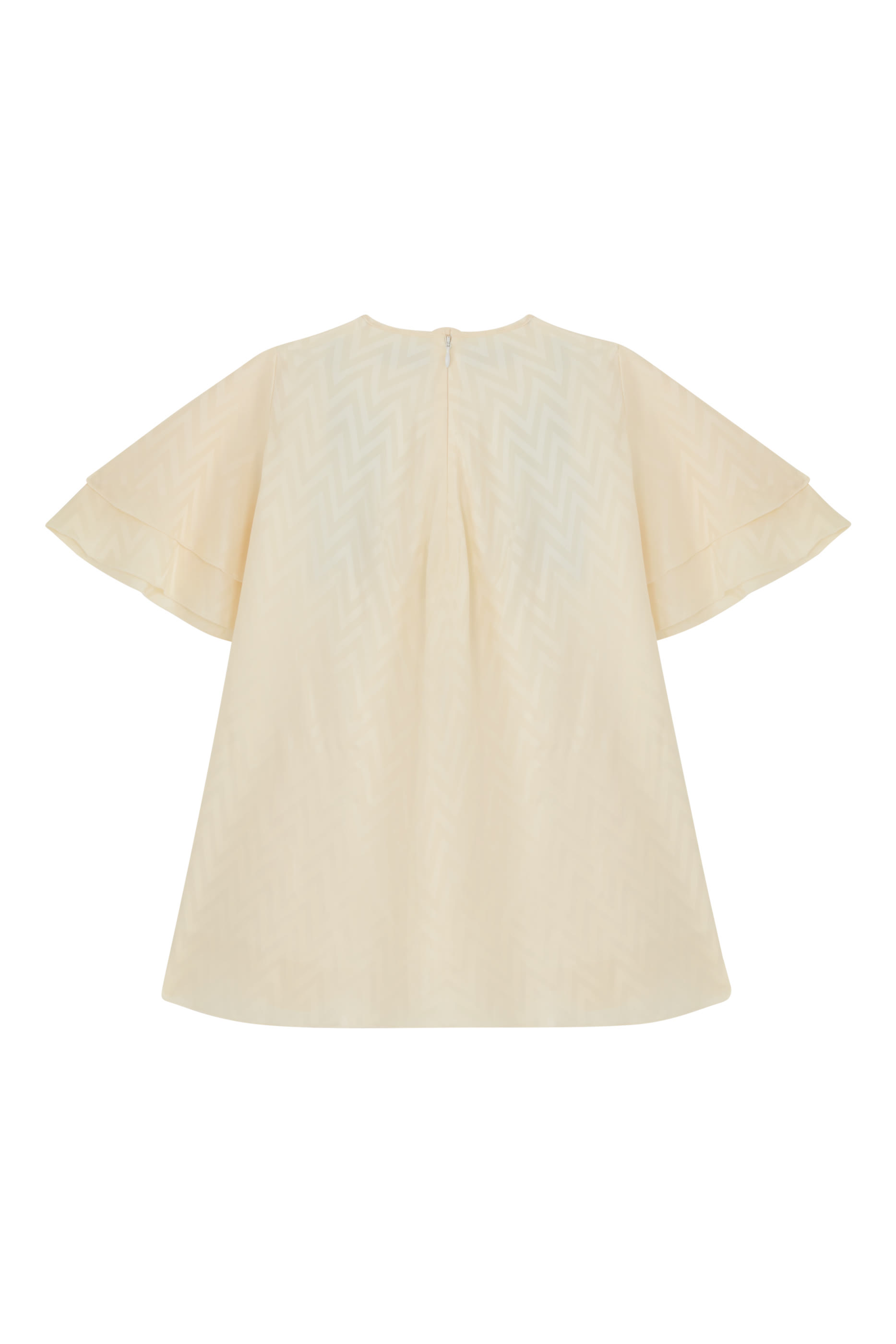 فستان قصير بنقشة خطوط متعرجة جاكار للأطفال