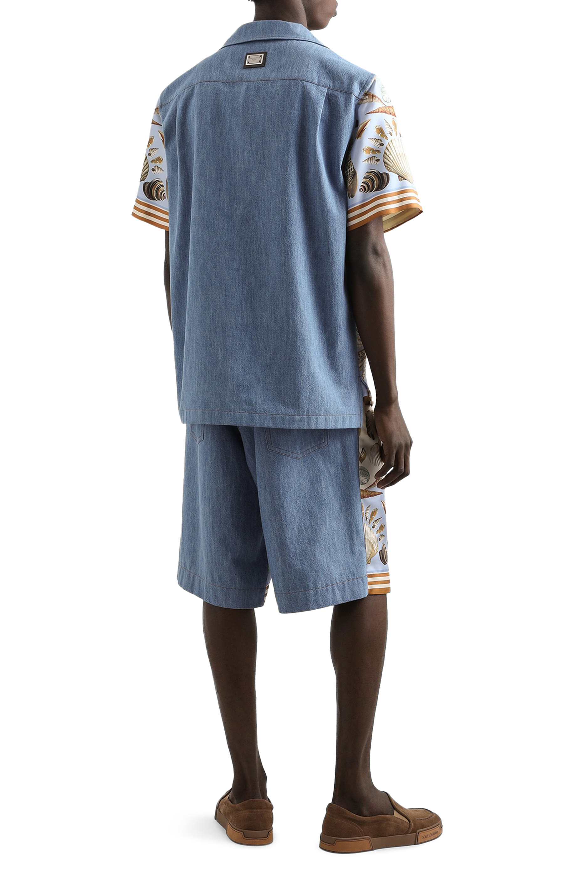 قميص دنيم حرير وقطن