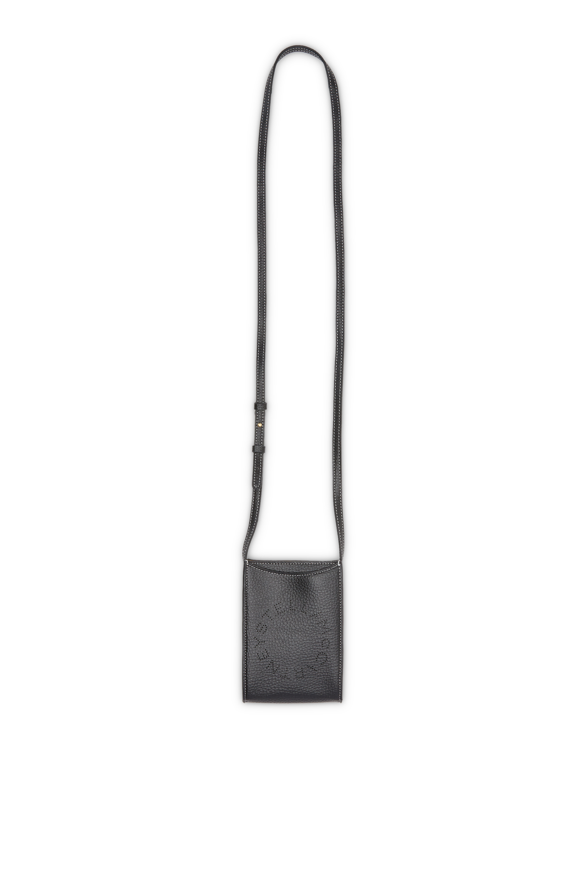 حقيبة كروس بودي صغيرة للهاتف بشعار الماركة جلد نباتي بارز الملمس