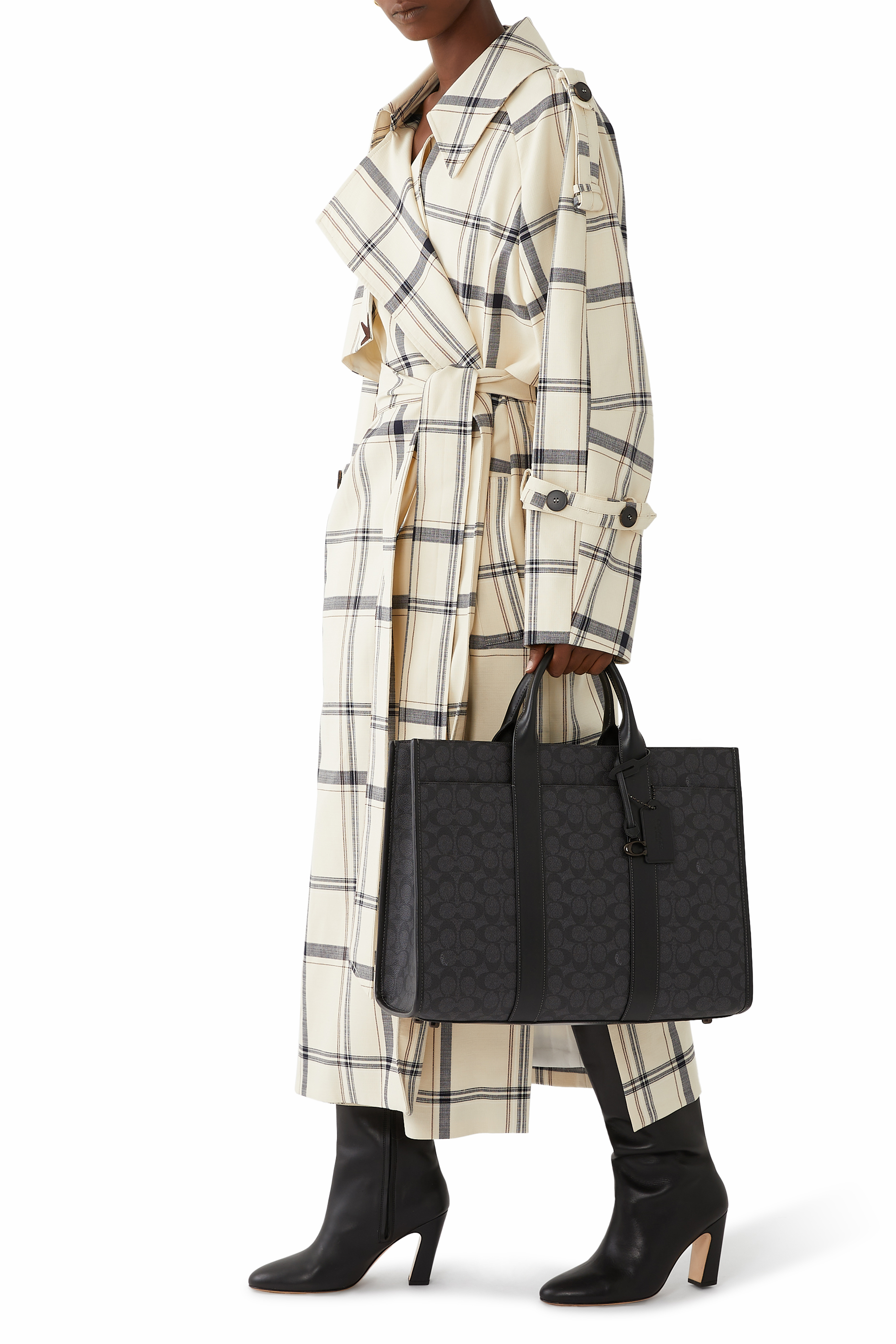 حقيبة يد ويسلي قماش قنب محفور بشعار الماركة