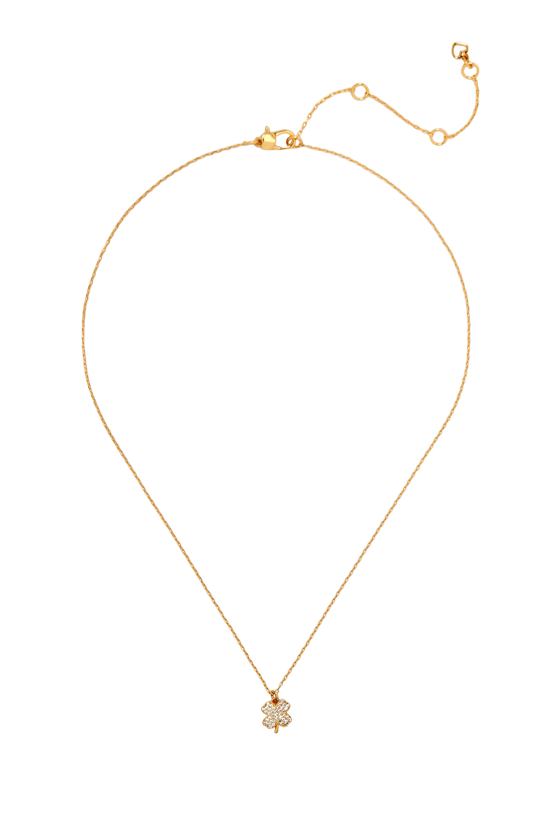 قلادة بدلاية بحلية الحظ بشكل زهرة البرسيم مرصعة بأحجار زركونيا مكعبة معدن مطلي