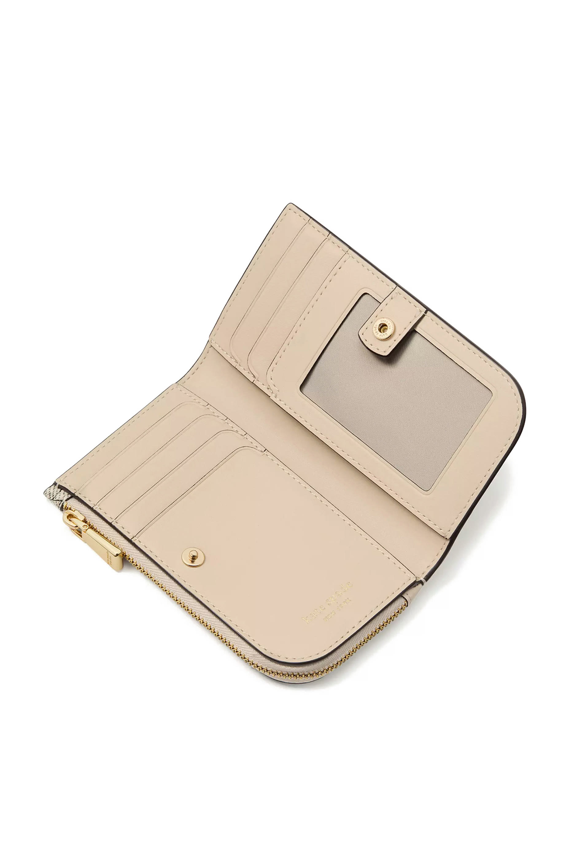 محفظة صغيرة بتصميم رفيع ثنائي الطي بنقشة زهور بشكل بستوني