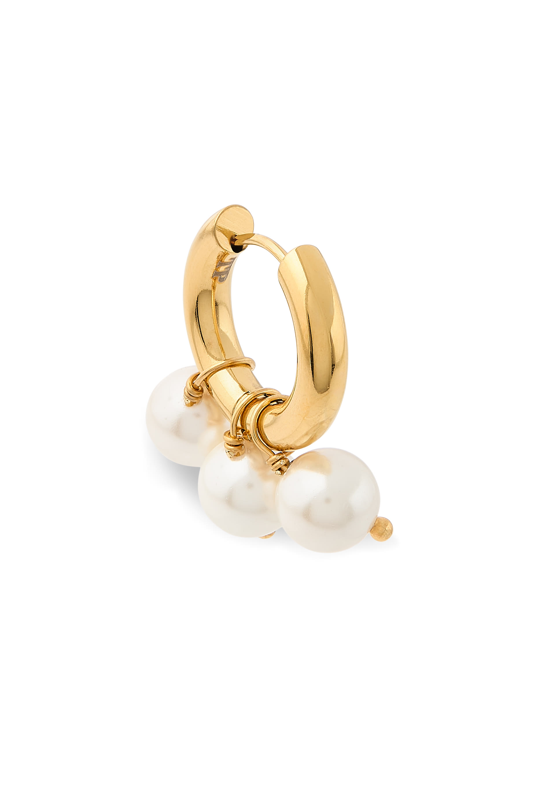 أقراط دائرية مرصعة بلؤلؤ وكريستال