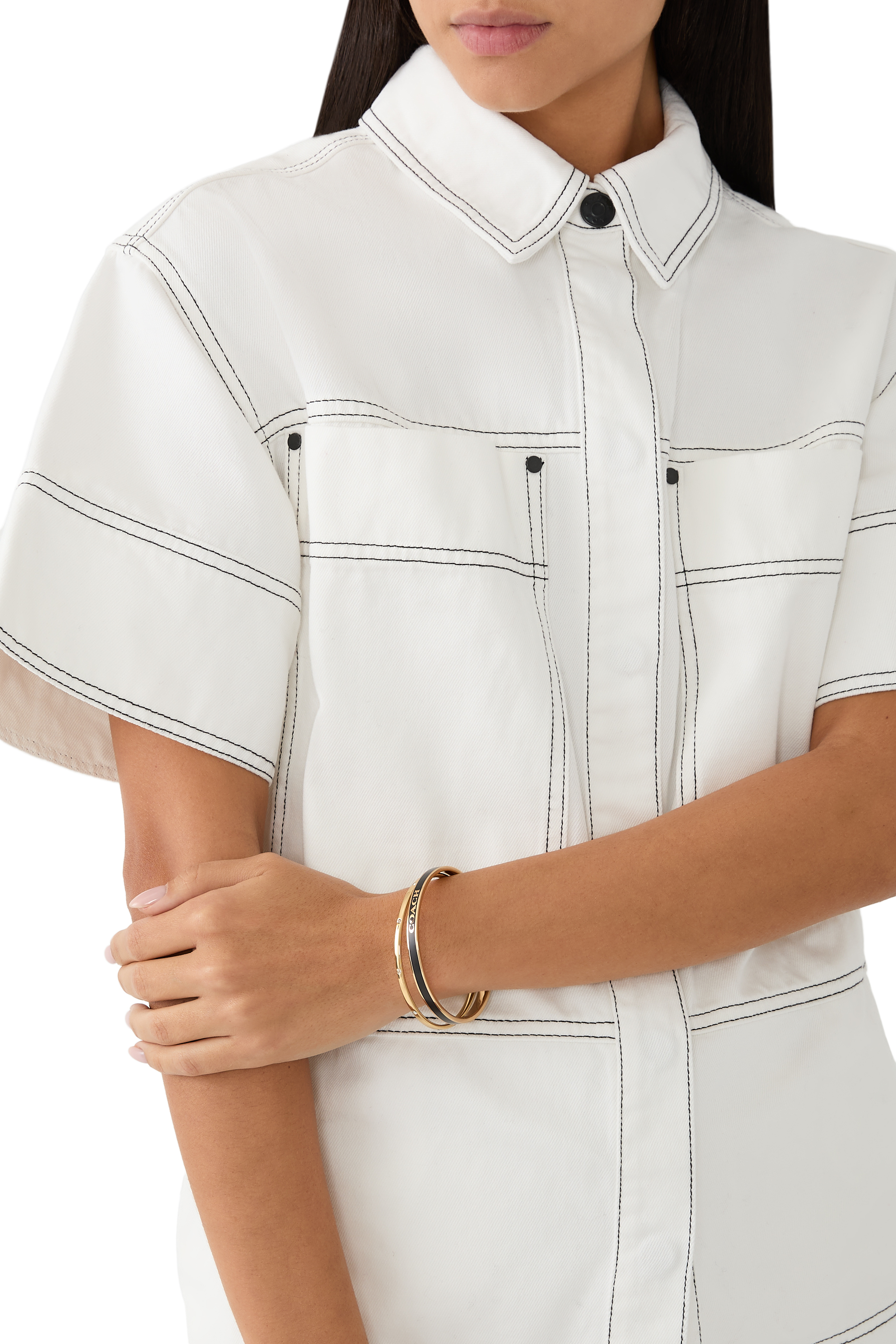 طقم أساور بشعار الماركة، قطعتان