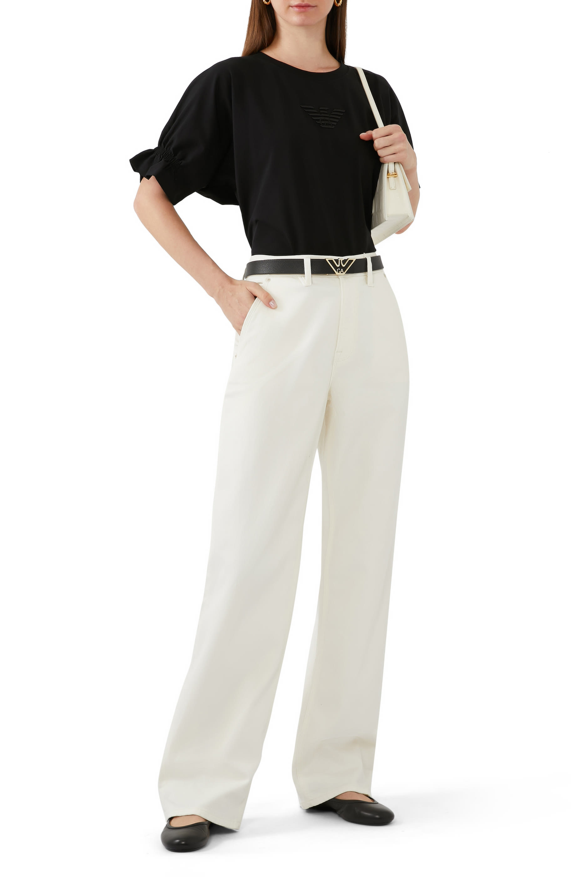 تيشيرت ايه اس في بشعار الماركة المطرز جيرسيه عضوي مطاطي