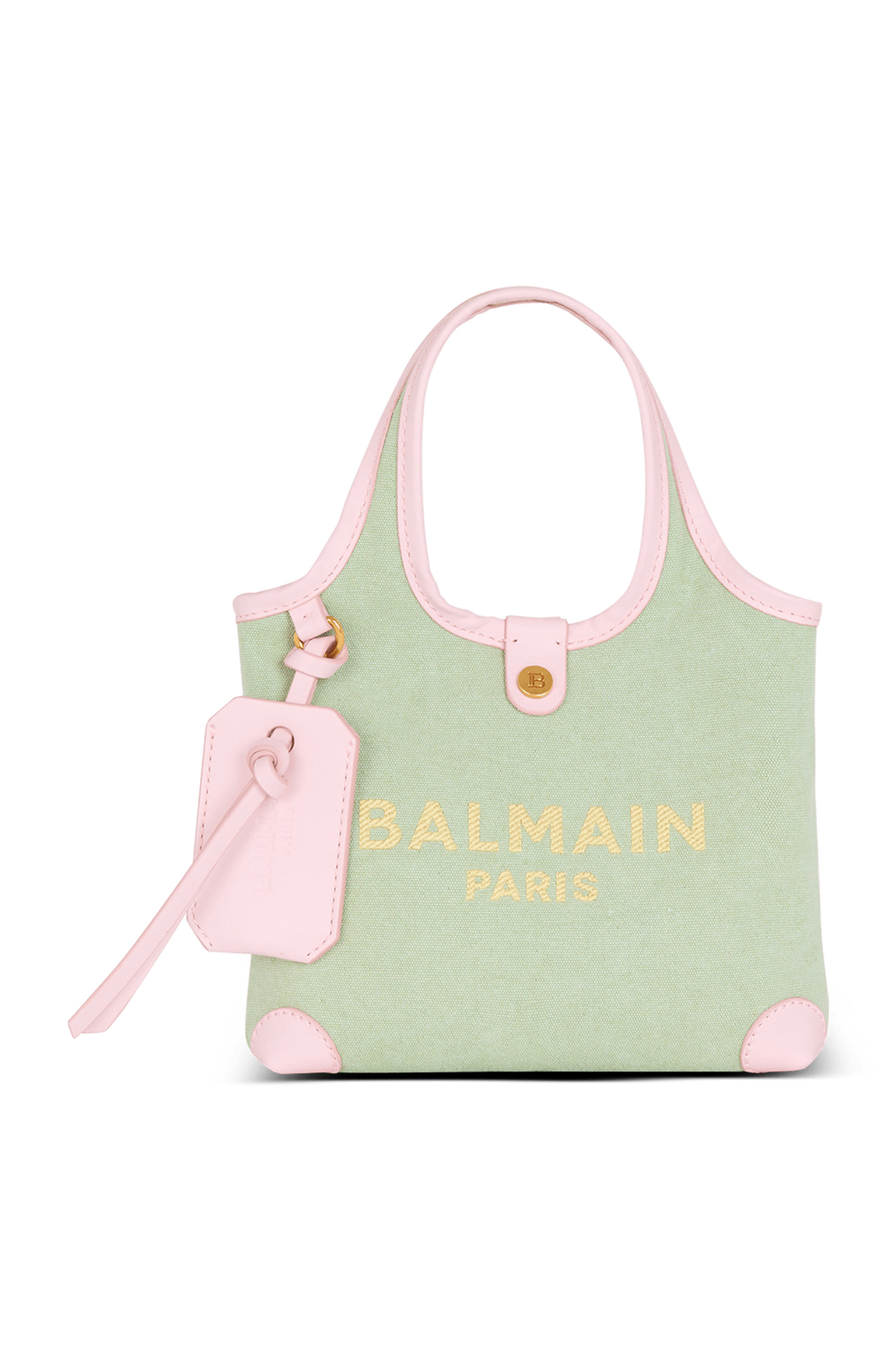 حقيبة يد بي ارمي صغيرة قماش قنب وجلد