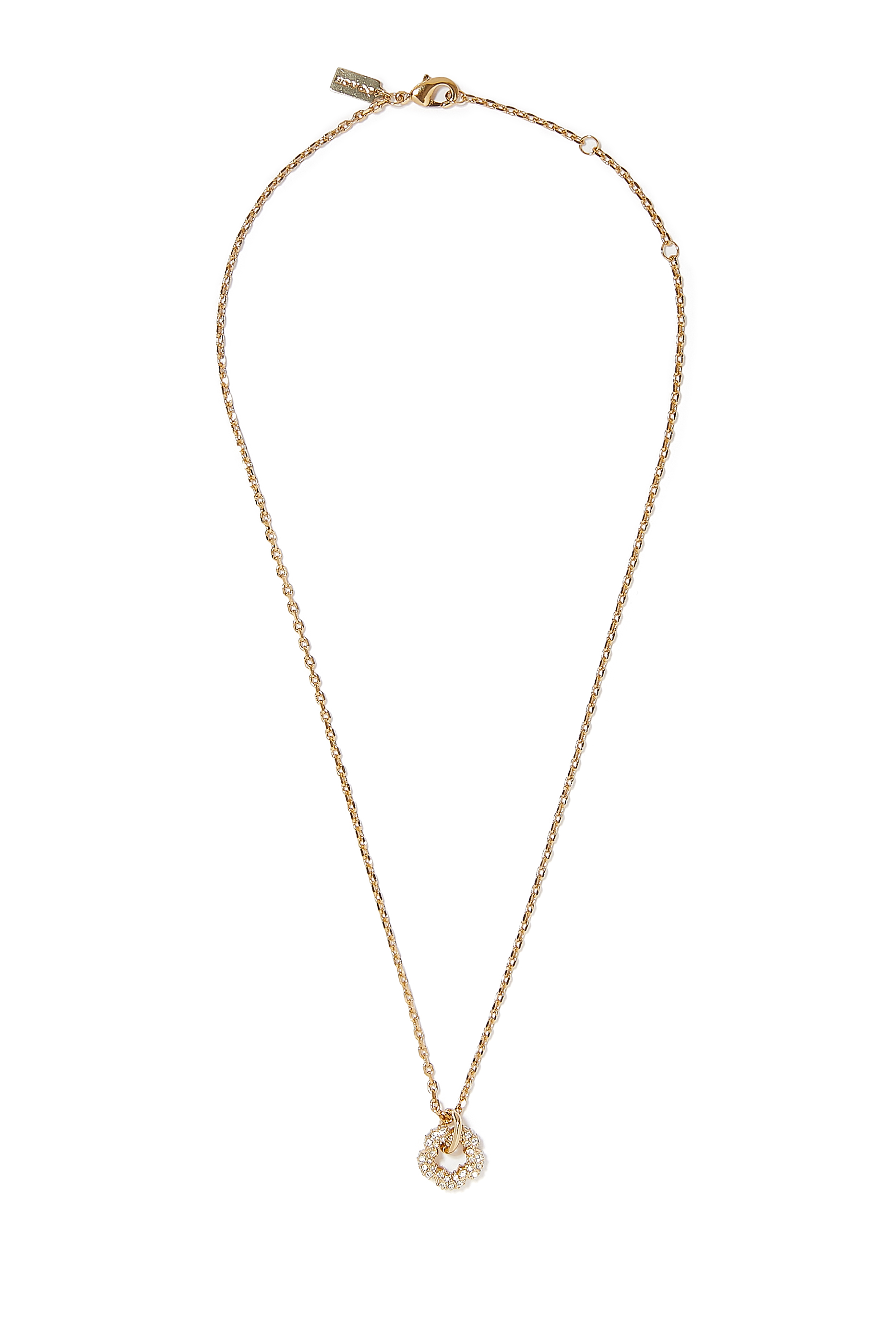 قلادة بدلاية صغيرة بتصميم زهرة الشاي مرصعة بكريستالات بافيه