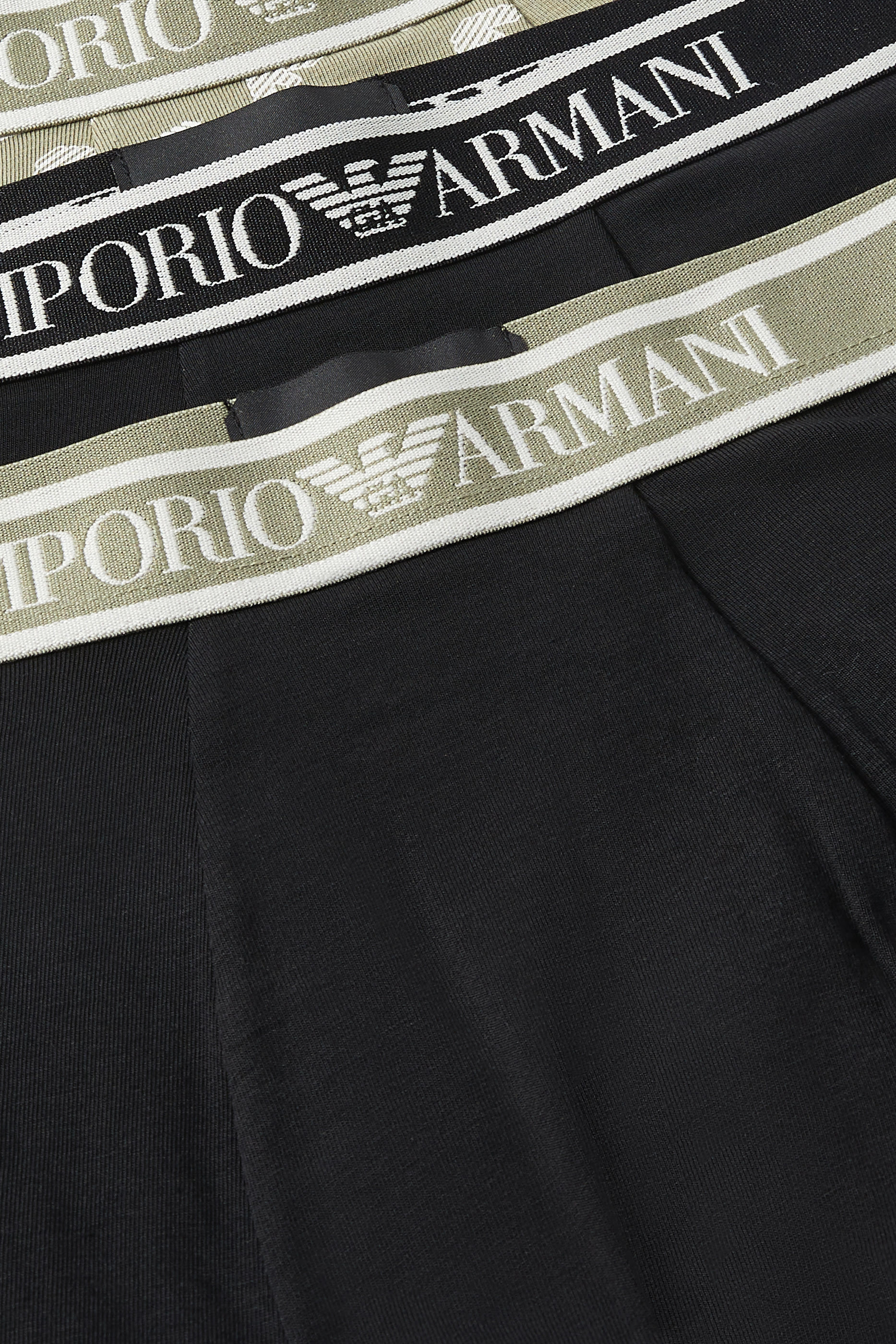 طقم سروال داخلي بشعار الماركة، 3 قطع