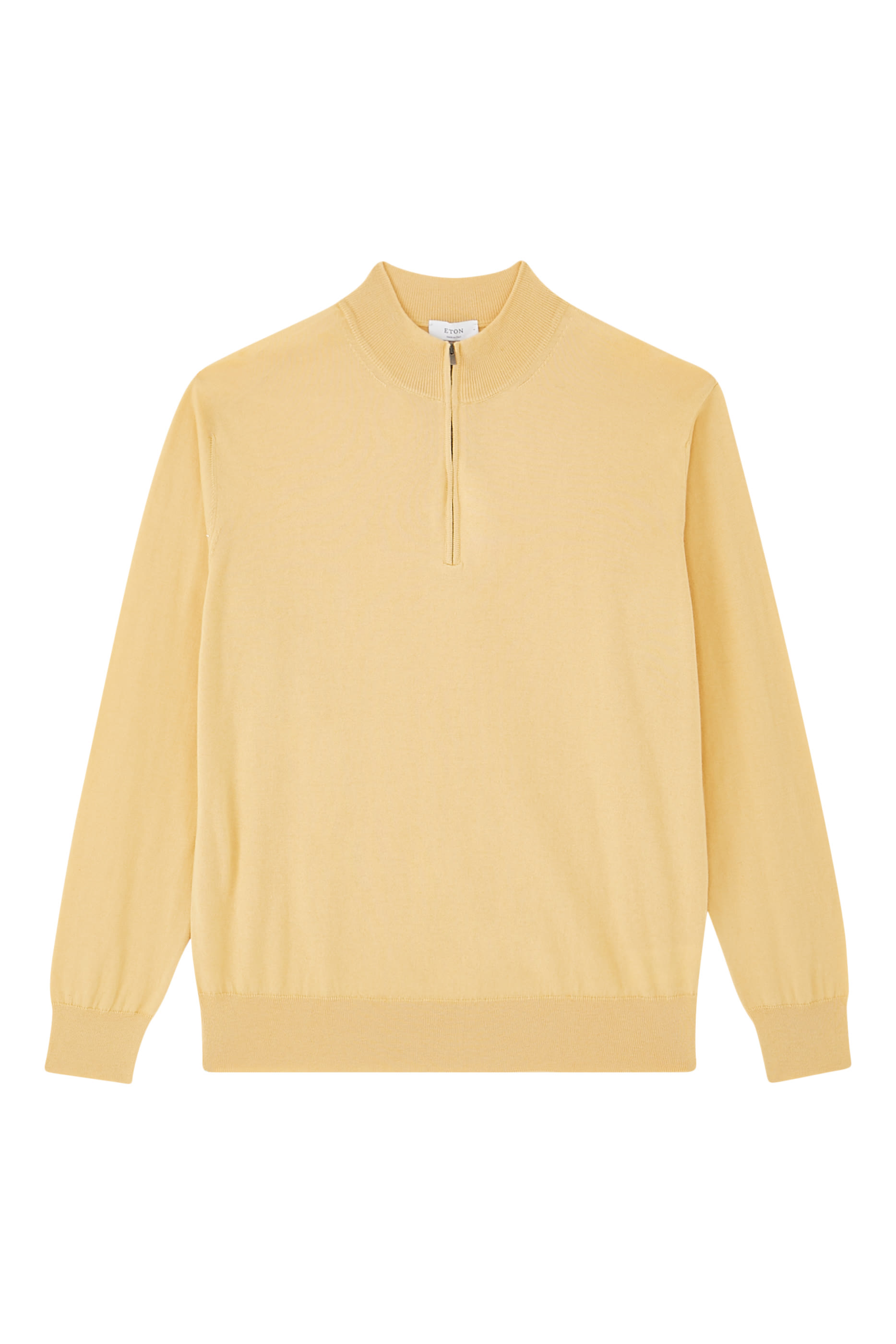 قميص بولو منسوج بربع سحاب قطن وكشمير