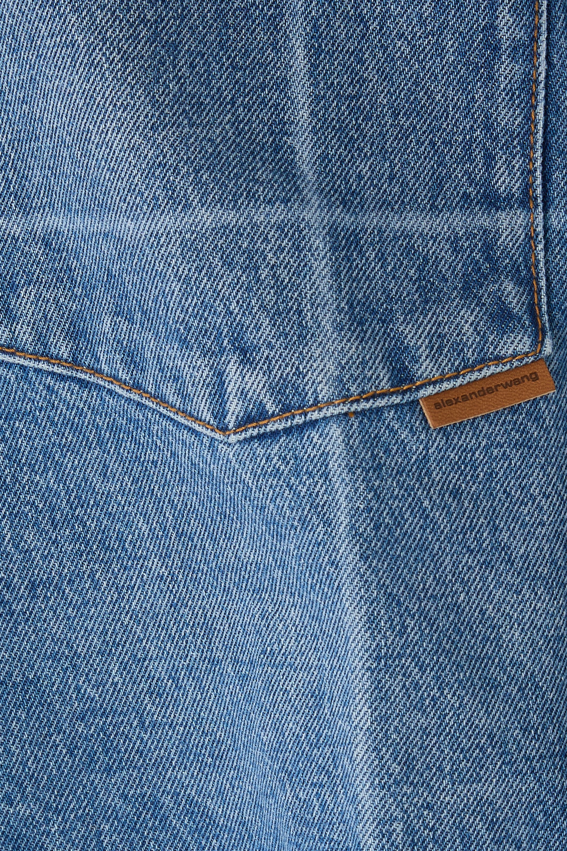 Foldline Denim Crop Shirt