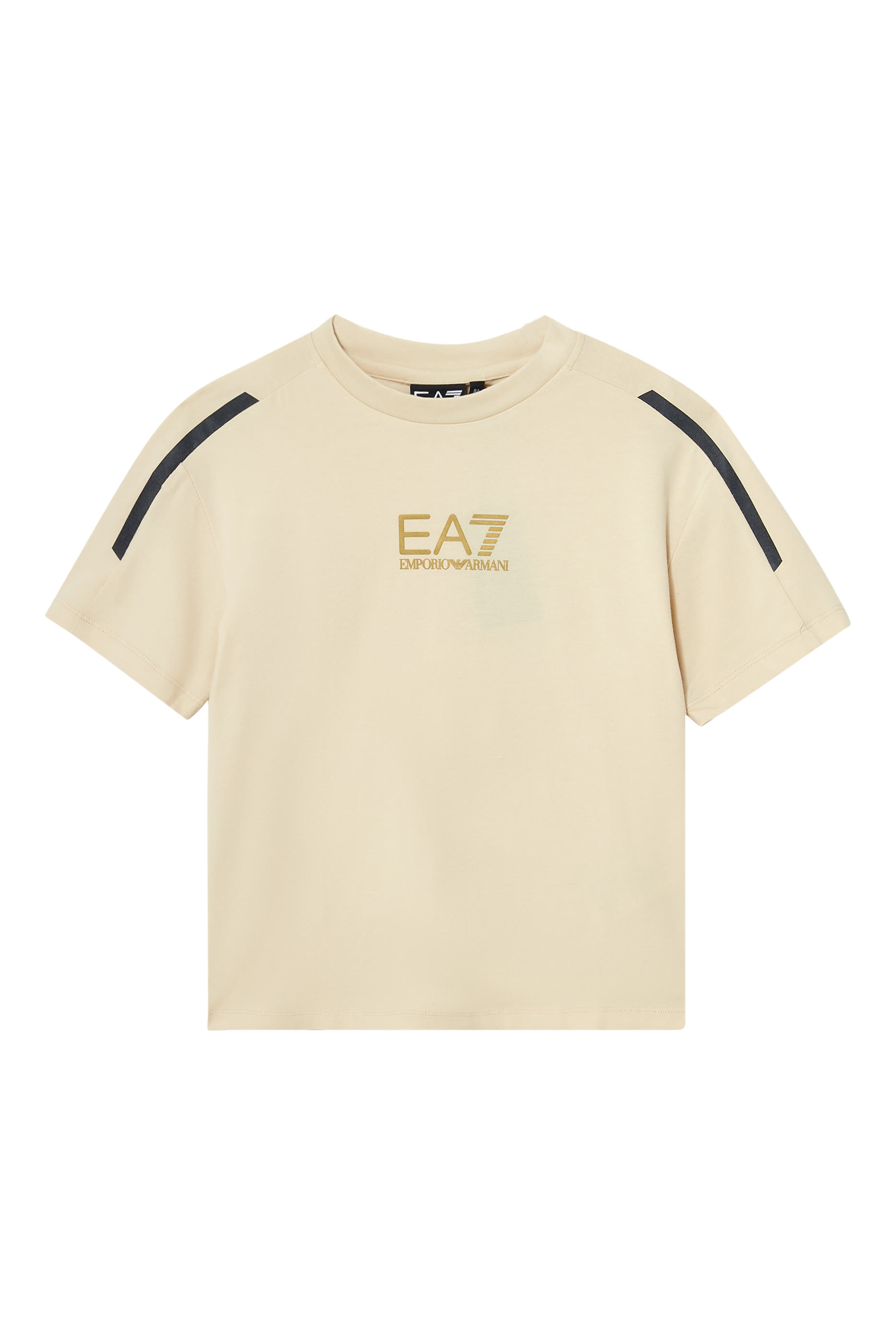 تيشيرت بشعار الماركة قطن جيرسيه لأطفال