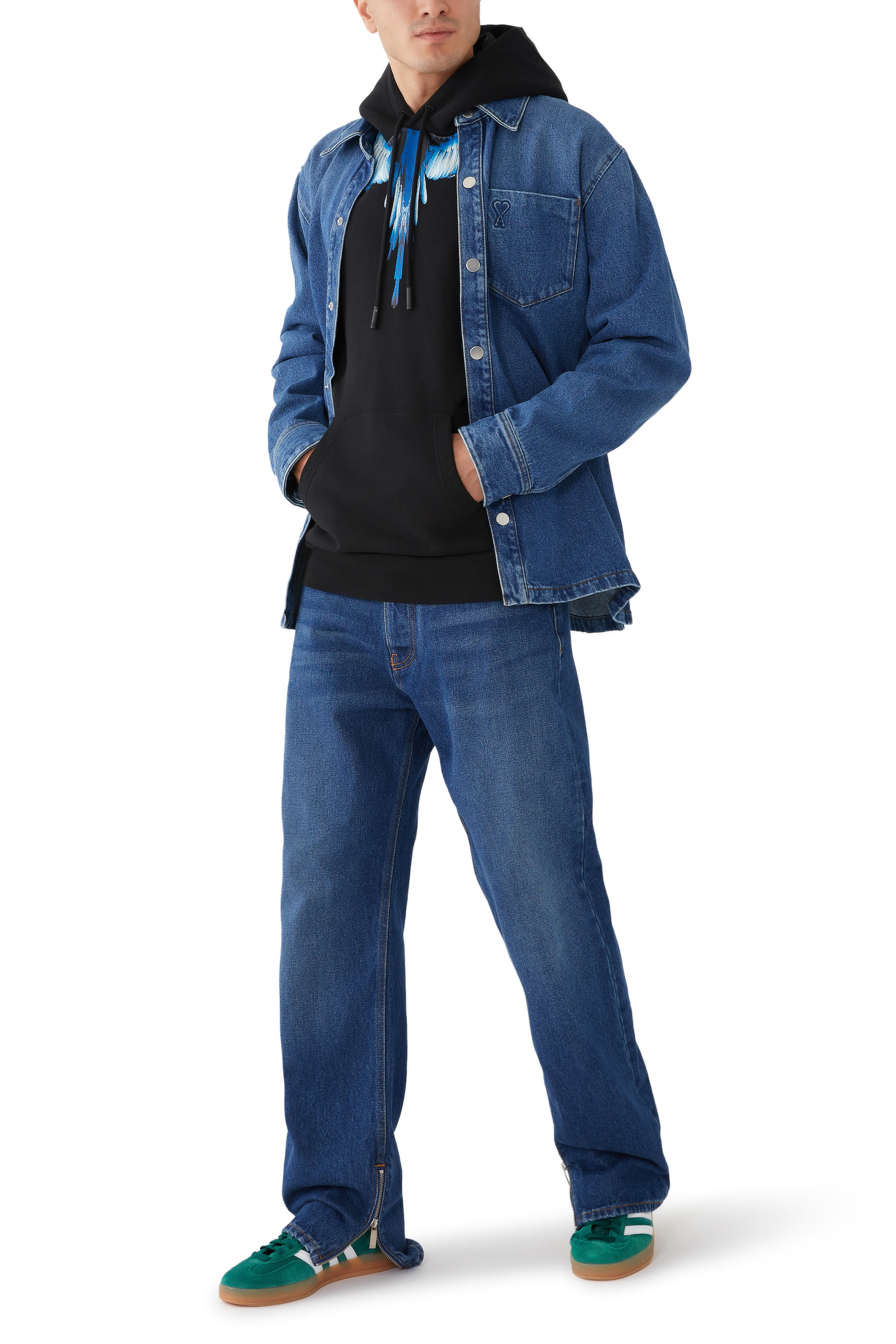 هودي بشعار الماركة وقصة عادية