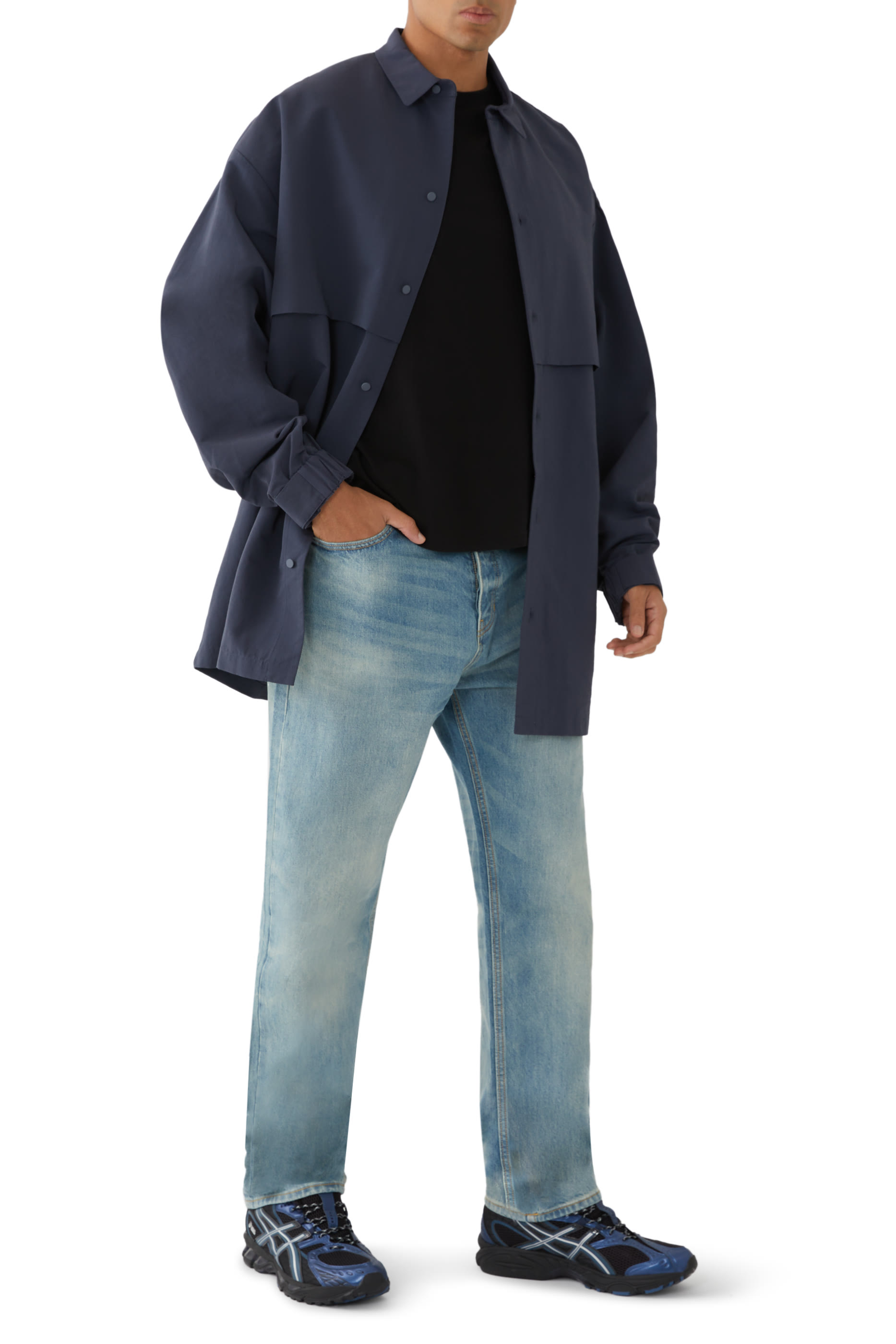 بنطال جينز دنيم بخمسة جيوب