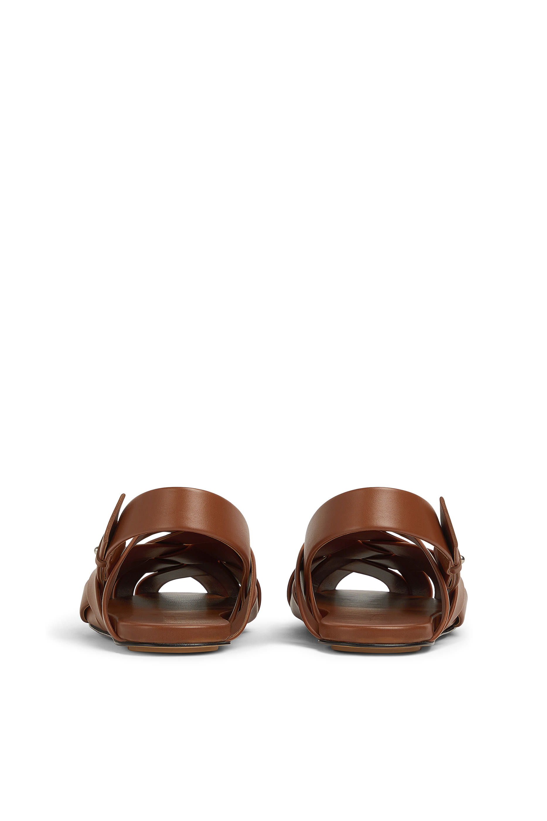 حذاء ألفي مفتوح من الخلف جلد