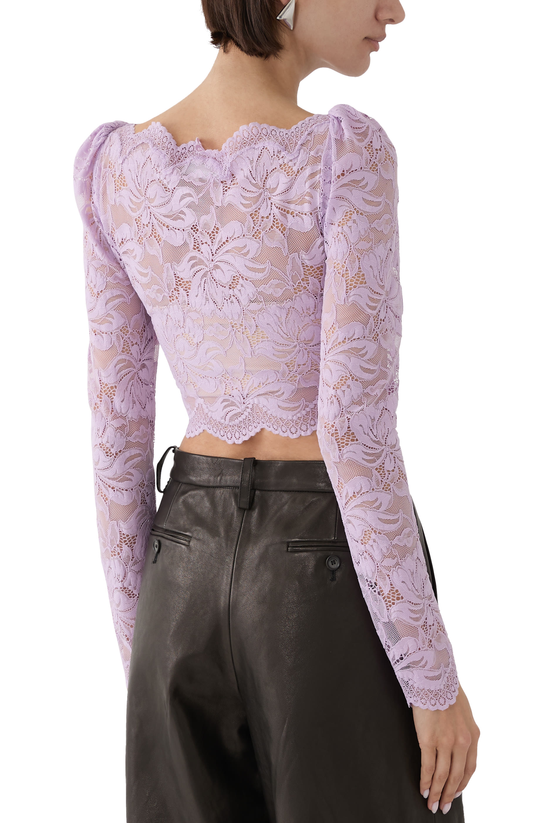 بلوزة قصيرة دانتيل