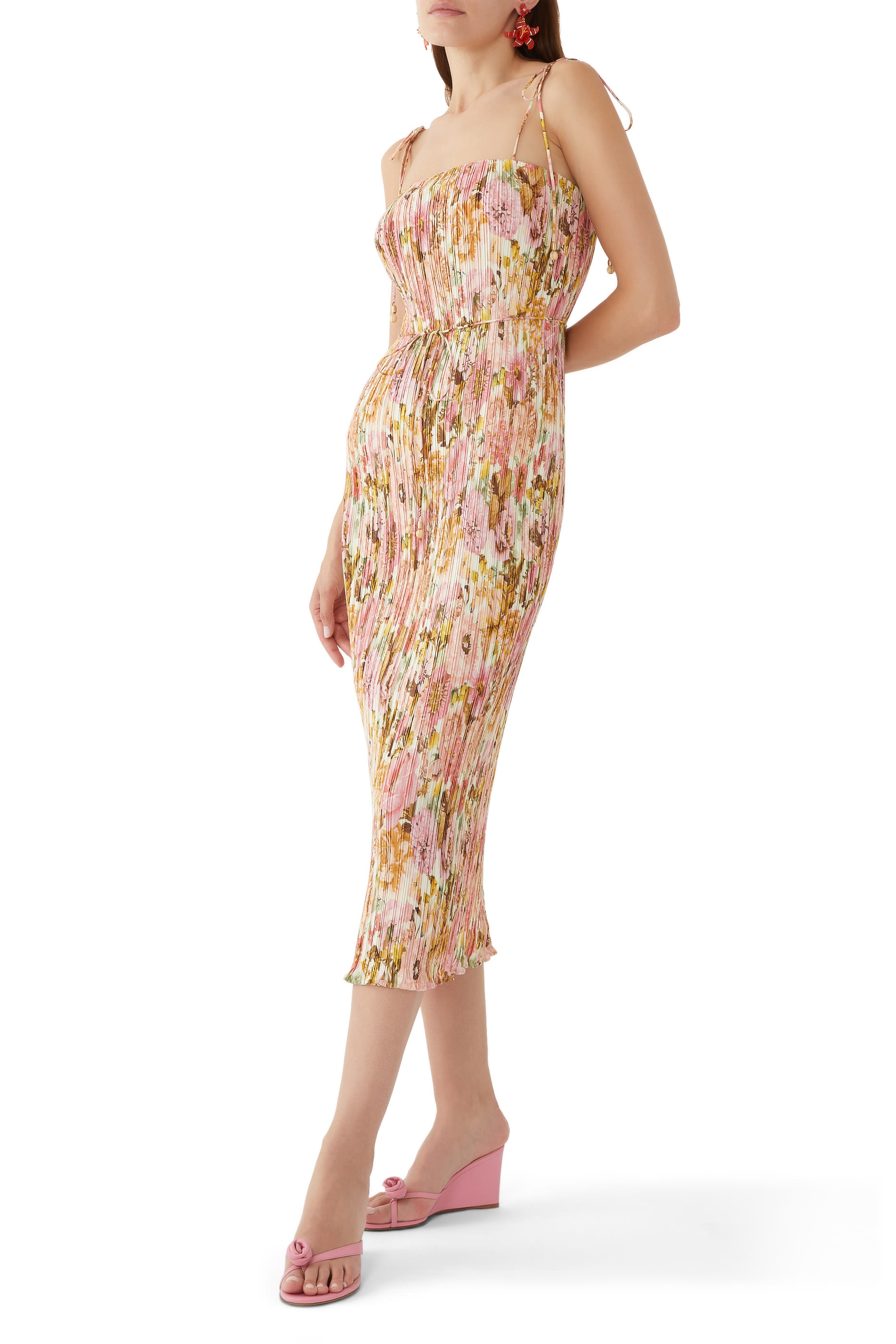 فستان جولدن سهل الإرتداء بطيات