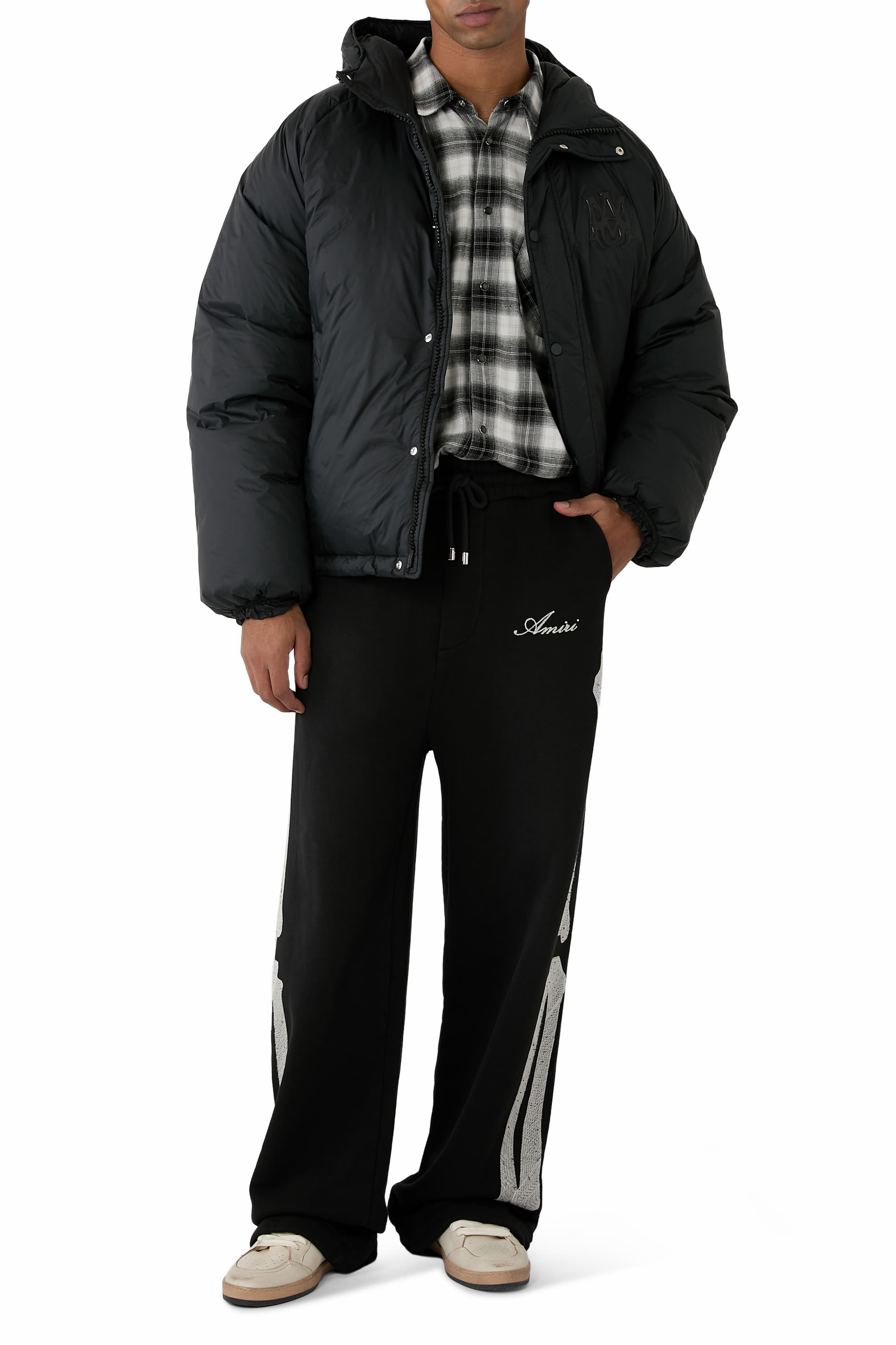 بنطال رياضي بقصة فضفاضة ورقع هيكل عظمي