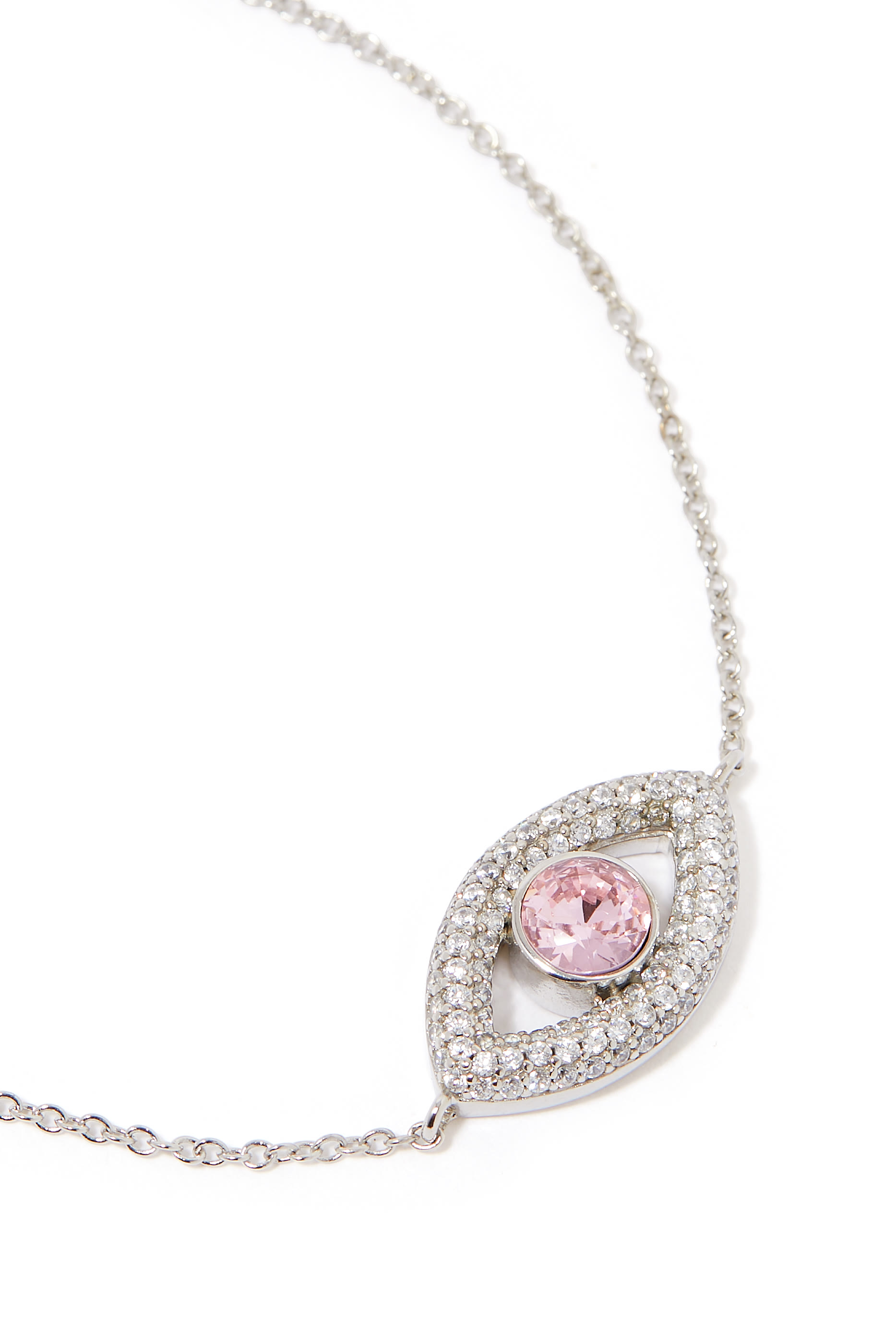 سوار سلسلة بحلية بتصميم عين مرصعة بأحجار بافيه