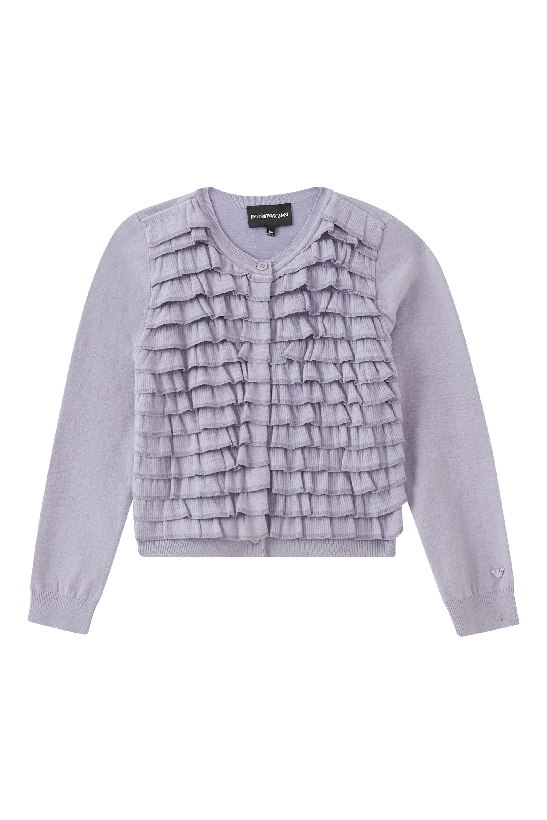 كارديغان منسوج واسع مزين بكشكش