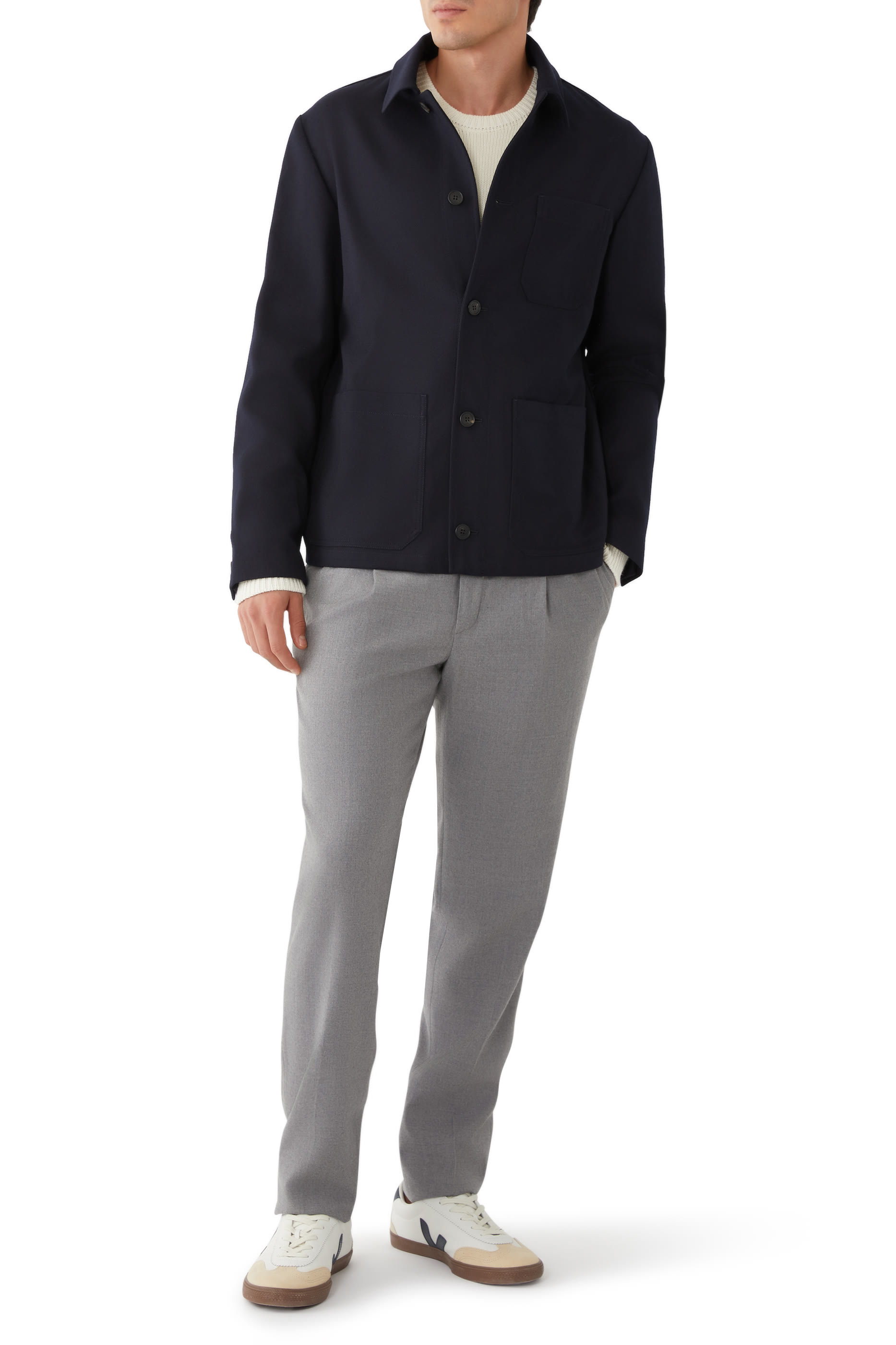 بنطال فلانيل بقصة تضيق باتجاه الحافة