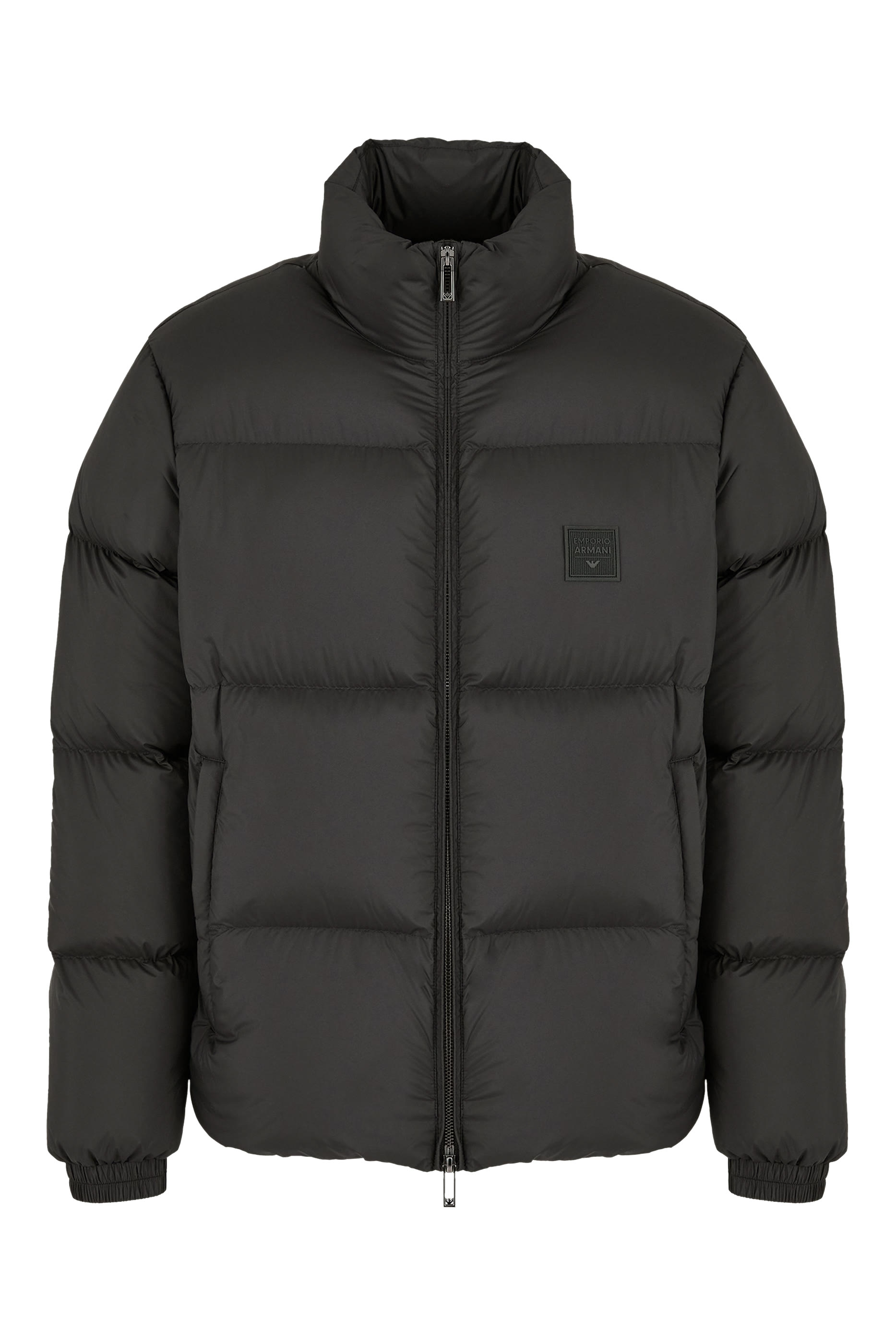 جاكيت مبطن برقعة شعار الماركة بلمسة مطاطية