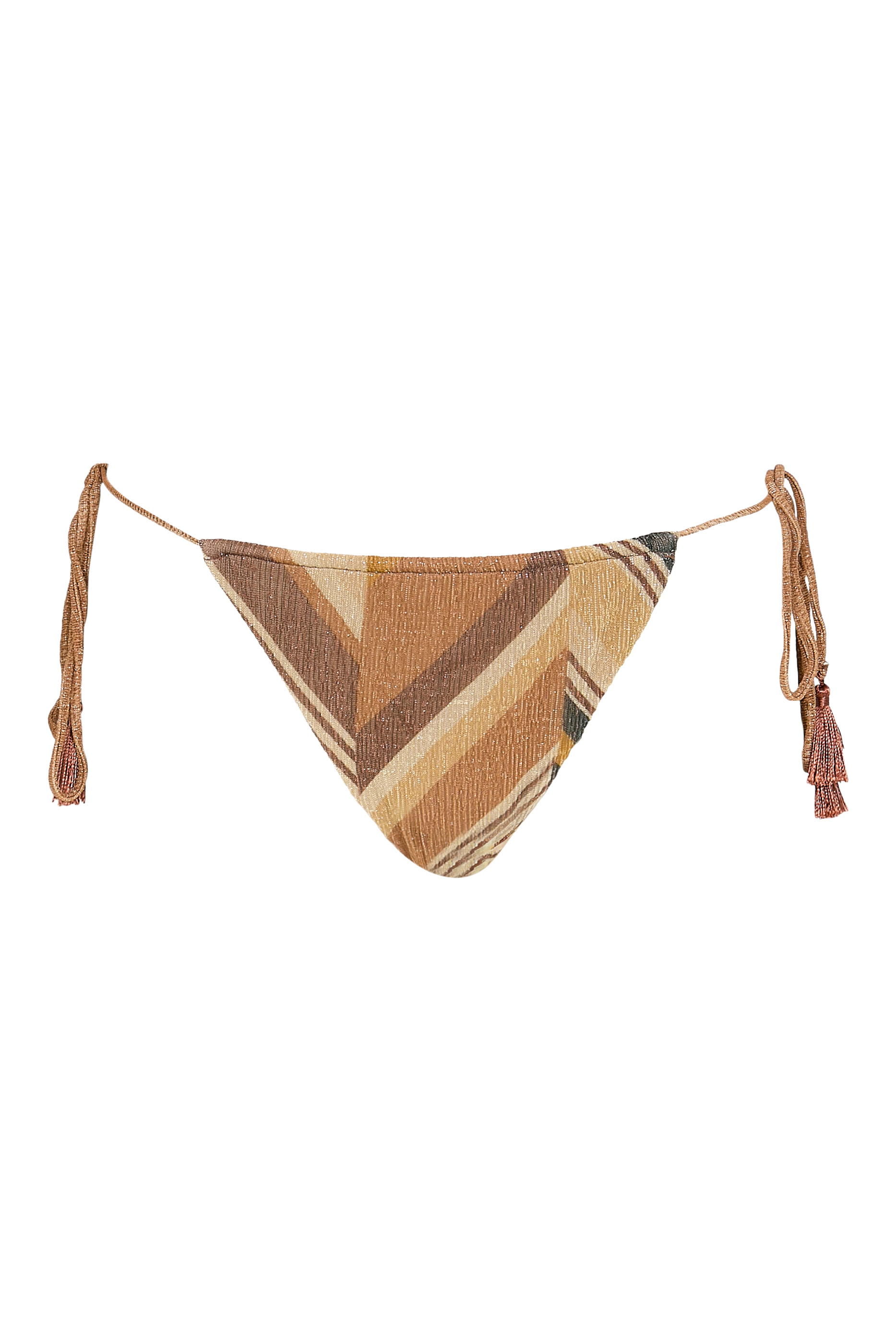 قطعة بيكيني سفلية بنمط شيفرون بربطة جانبية لوريكس