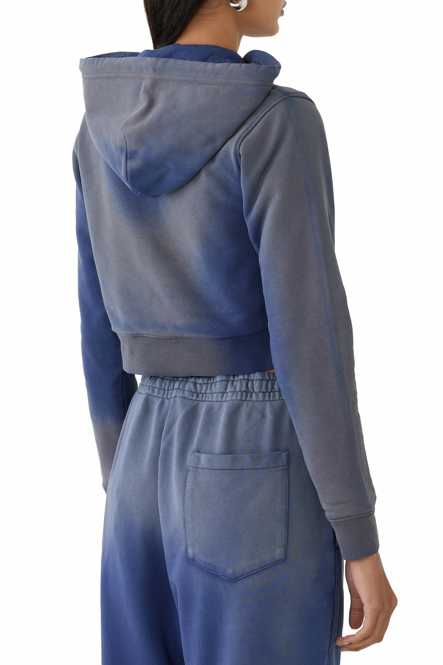 سويت شيرت بقصة قصيرة ونقشة قطن عضوي