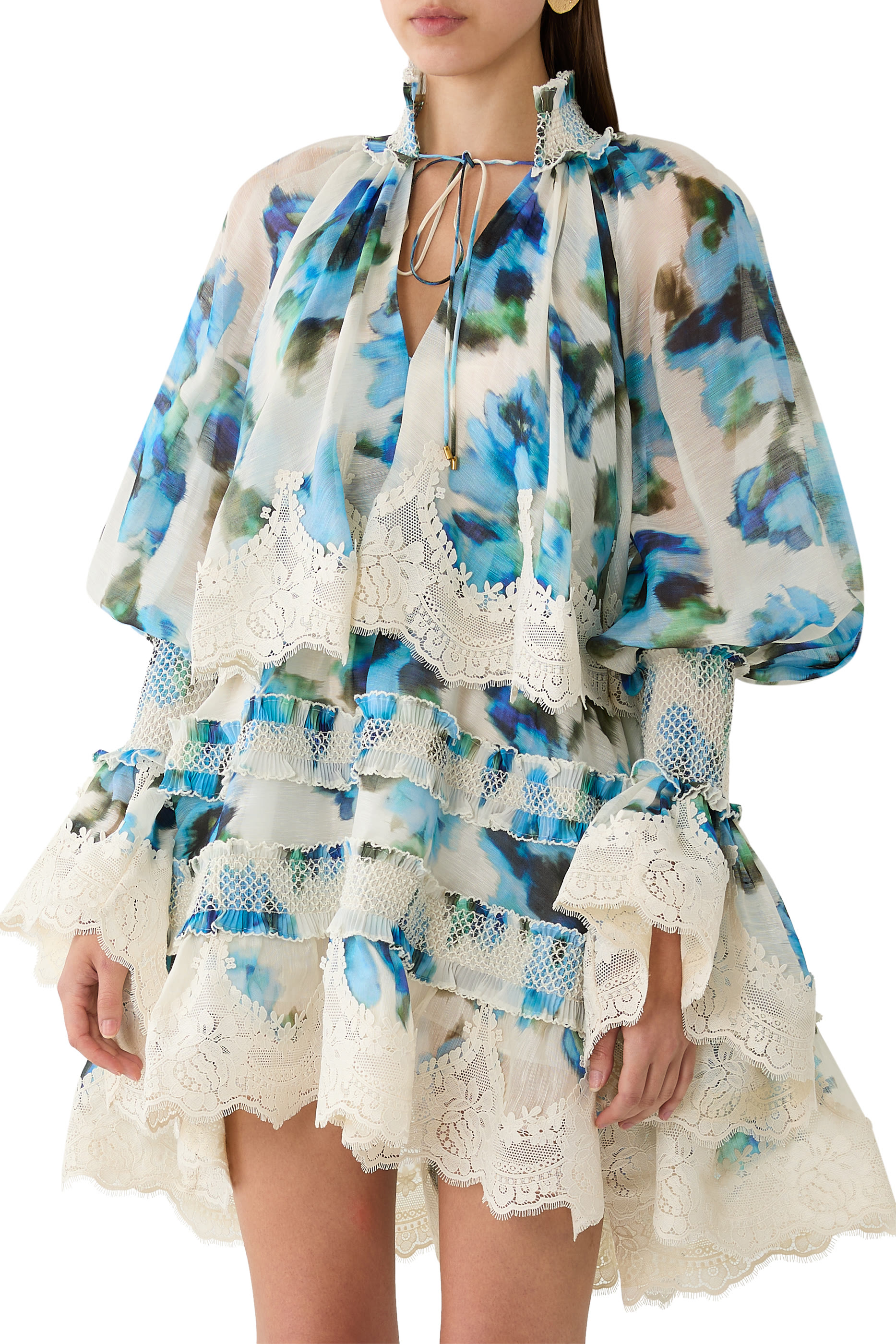 فستان ألكيمي قصير بكشكش