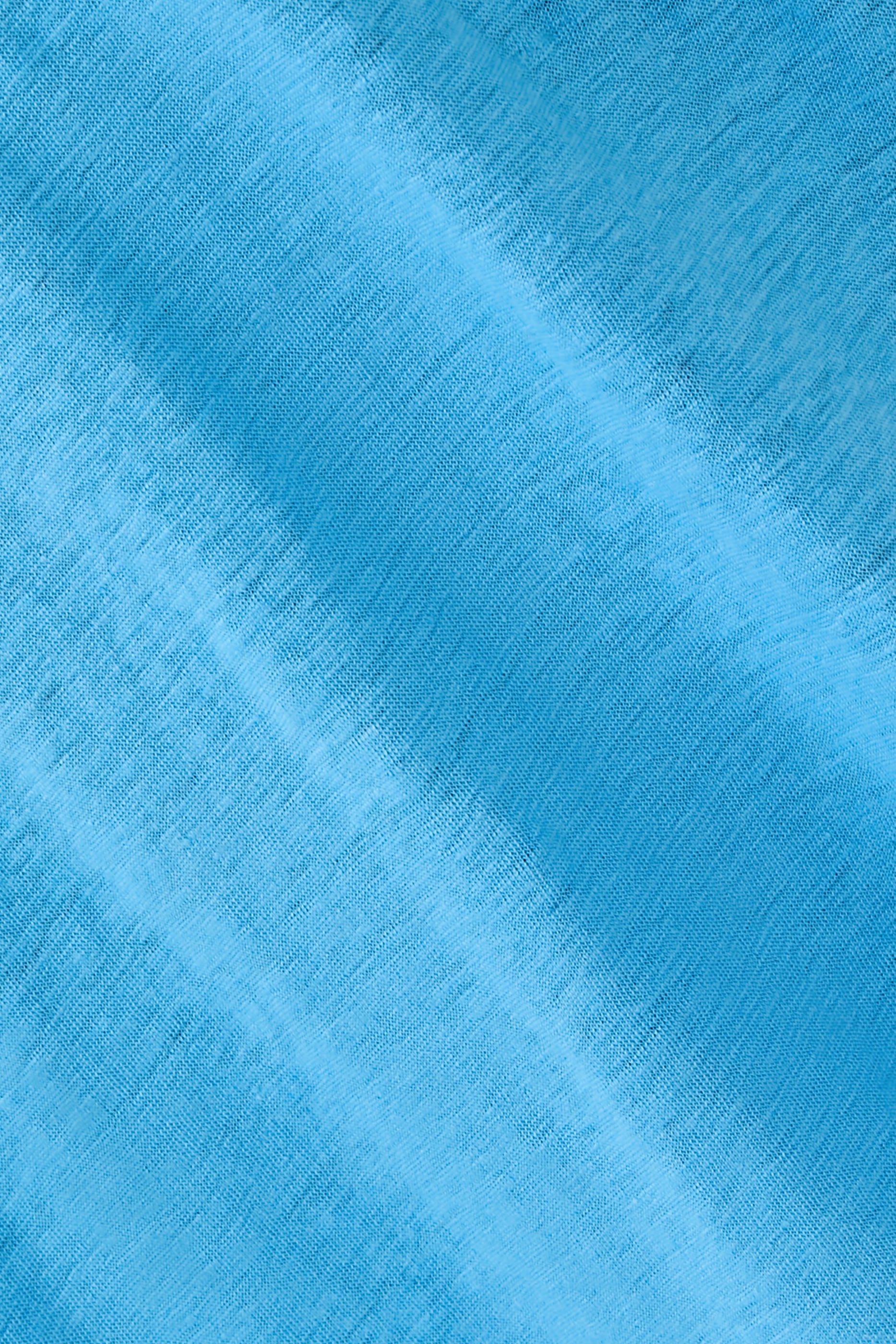 تيشيرت بياقة ضيقة كتان جيرسيه عضوي