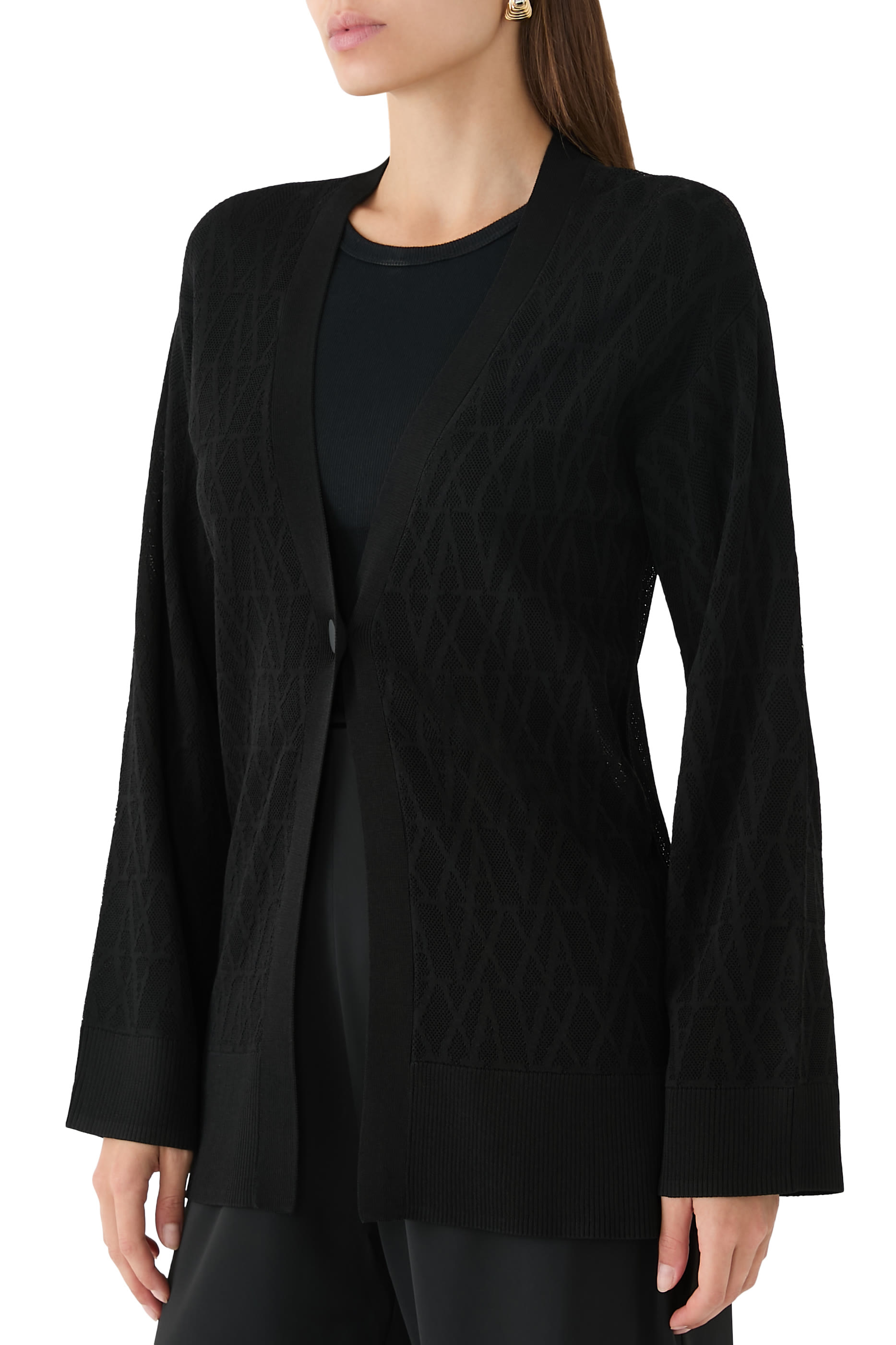 كارديغان مزين بشعار الماركة بالكامل