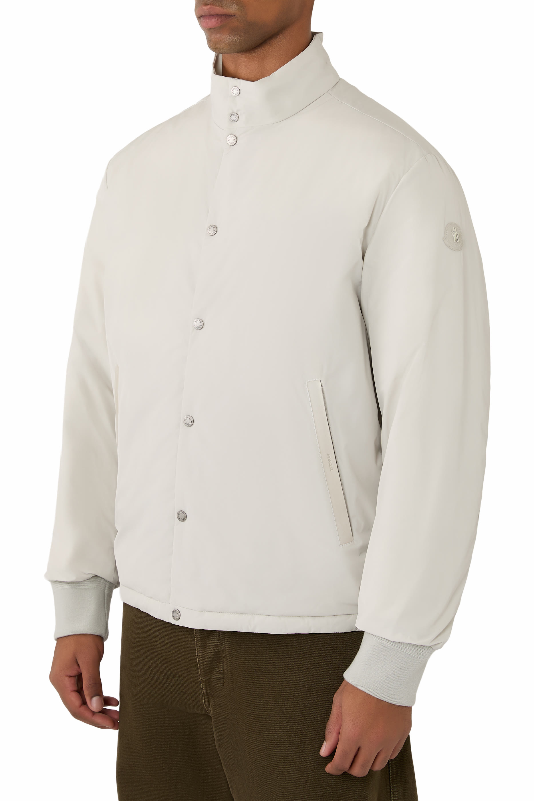 جاكيت لانكيس قصير مبطن بريش بحواف جلد