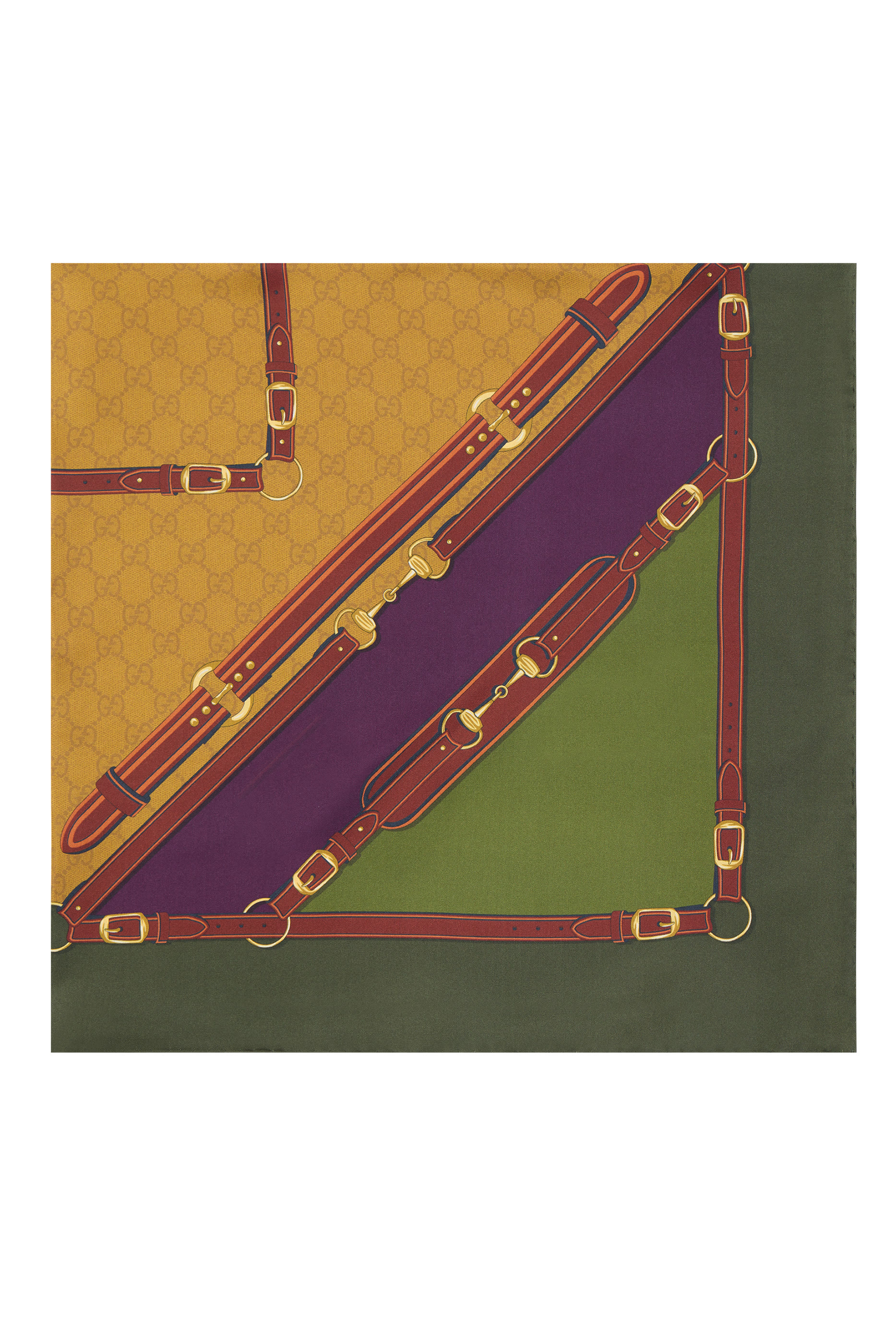 وشاح مربع بنقشة حرير تويل